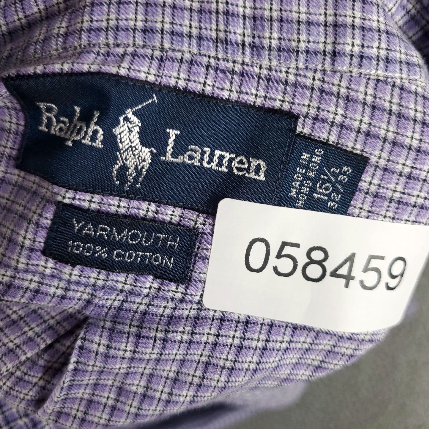 Ralph Lauren VINTAGE Ralph Lauren Shirt Mens 16.5 Purple Plaid Pony Dress Button Up Long Sleeve Adult Regular Barrel Cuff 16.5 Purple Polo/Classic/Workwear Mens Size 42R - 8 Thumbnail