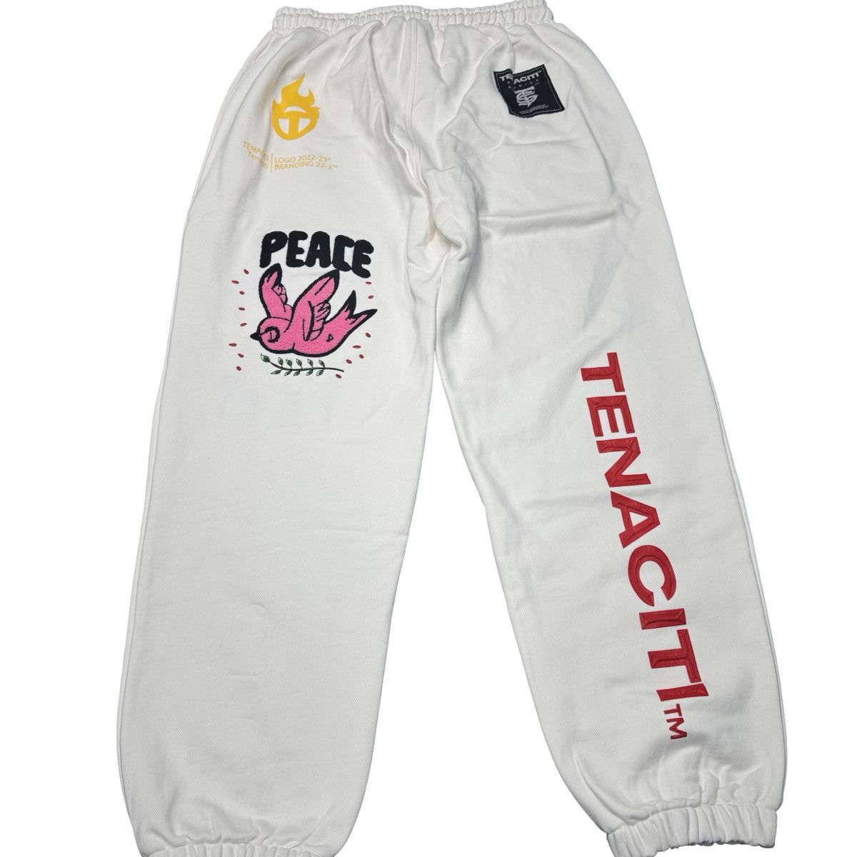 Other TENACITY White Graphic Sweatpants 2XLLeather Embroidery Rare Size US 38 / EU 54 - 5 Thumbnail