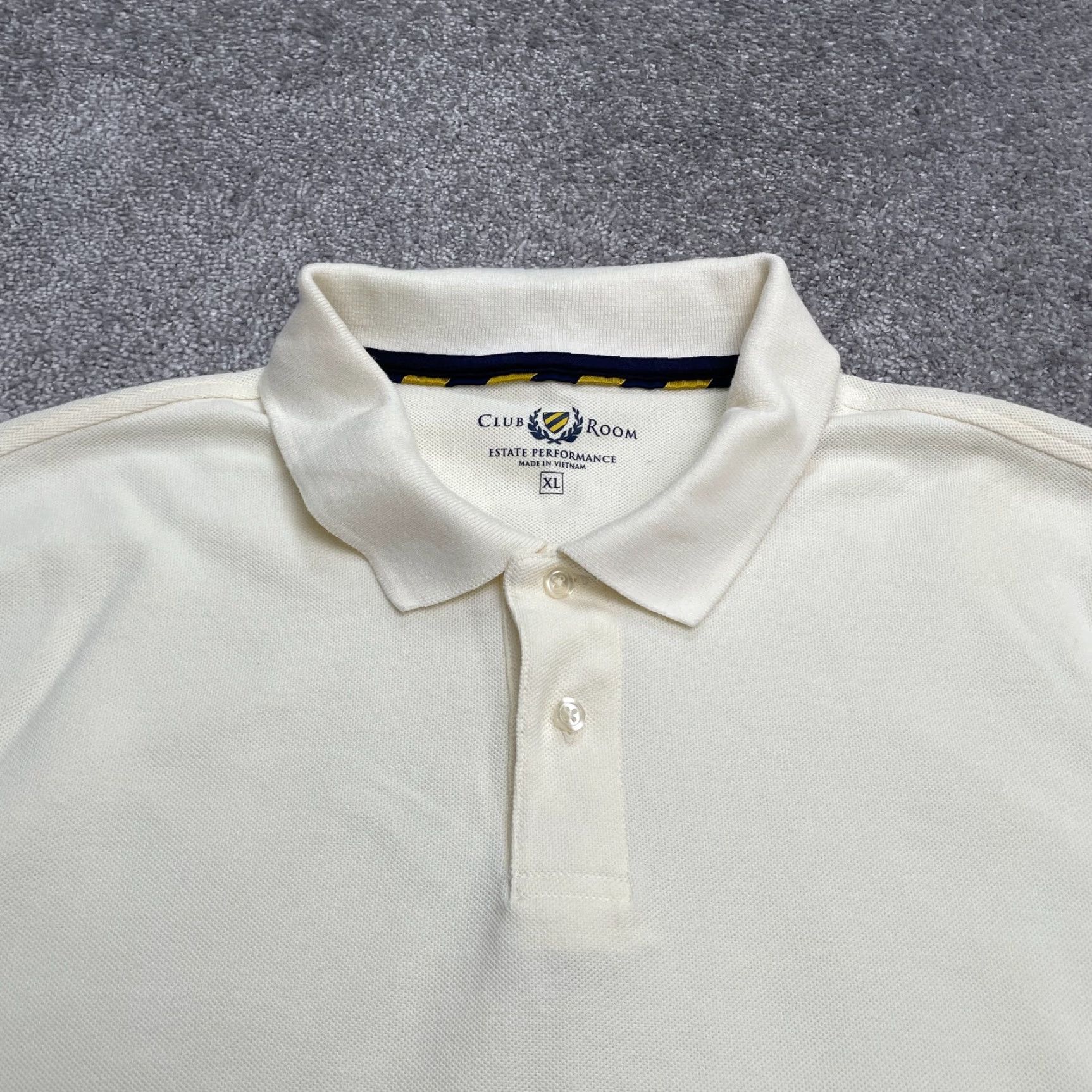 Club Room Club Room Polo Shirt Mens XL Ivory Short Sleeve Cotton Polyester Blend Golf Rugby Activewear Casual Sports Shirt Size US XL / EU 56 / 4 - 3 Thumbnail