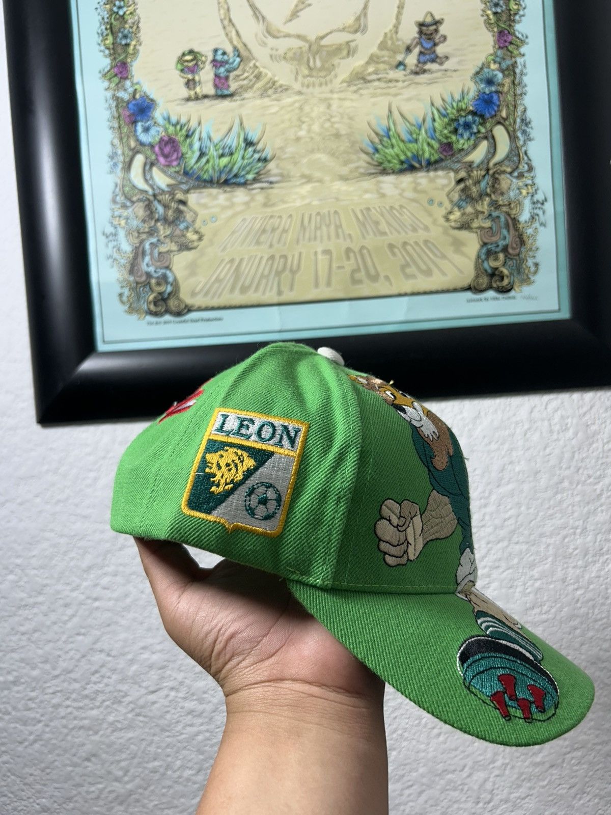 Mexicana × Vintage León FC Big Print Hat Mexican Soccer Bootleg 90s Size ONE SIZE - 2 Thumbnail