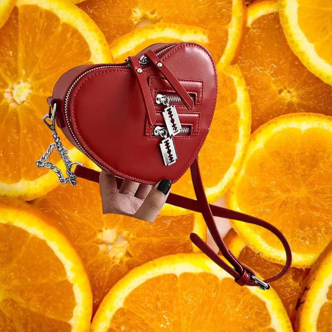 Other Stylish Heart Shape Shoulder Bag, Trendy Gothic Zipper Cross Size ONE SIZE - 1 Thumbnail