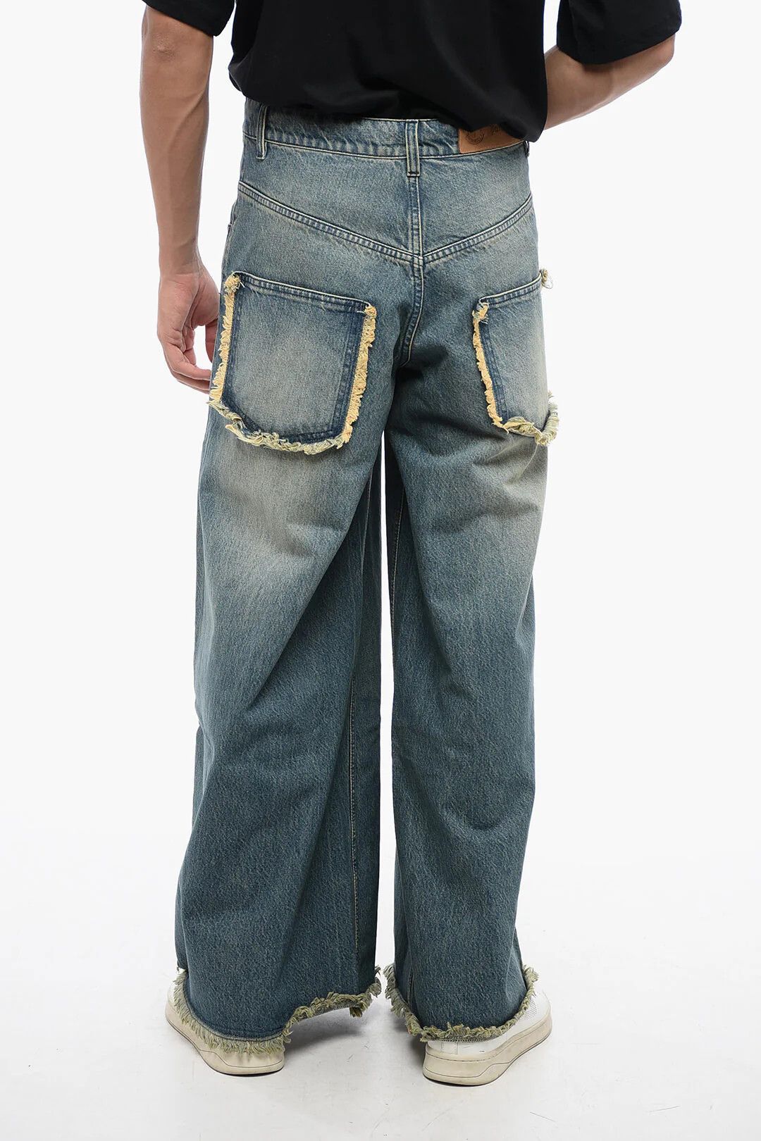 Moncler × Palm Angels og1mm0426 Ultra Wide-Leg Jeans in Light Blue Size US 32 / EU 48 - 4 Thumbnail