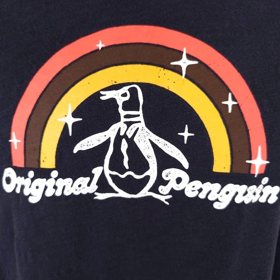 Original Penguin Original Penguin T Shirt Mens Size Large Black Rainbow Pete Munsingwear Tee Size US L / EU 52-54 / 3 - 3 Thumbnail