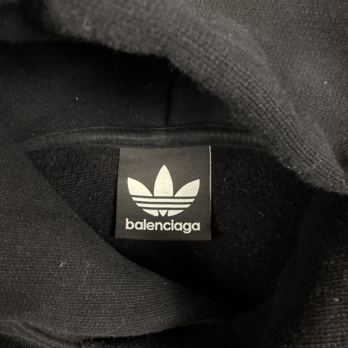 Balenciaga Balenciaga x Adidas Embroidered Logo Oversized ‘Black Hoodie Size US M / EU 48-50 / 2 - 4 Thumbnail