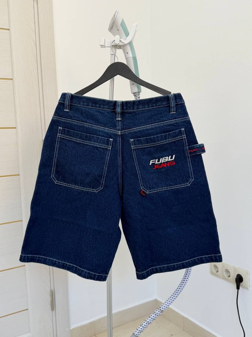 Fubu Vintage Y2K FUBU Baggy Blue Denim Shorts JNCO Style Size US 32 / EU 48 - 6 Thumbnail
