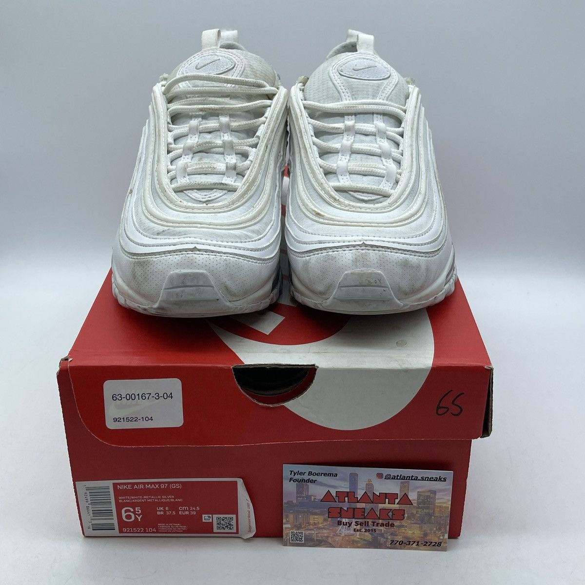 Nike Air max 97 white metallic silver Size US 6.5 / EU 39-40 - 2 Thumbnail