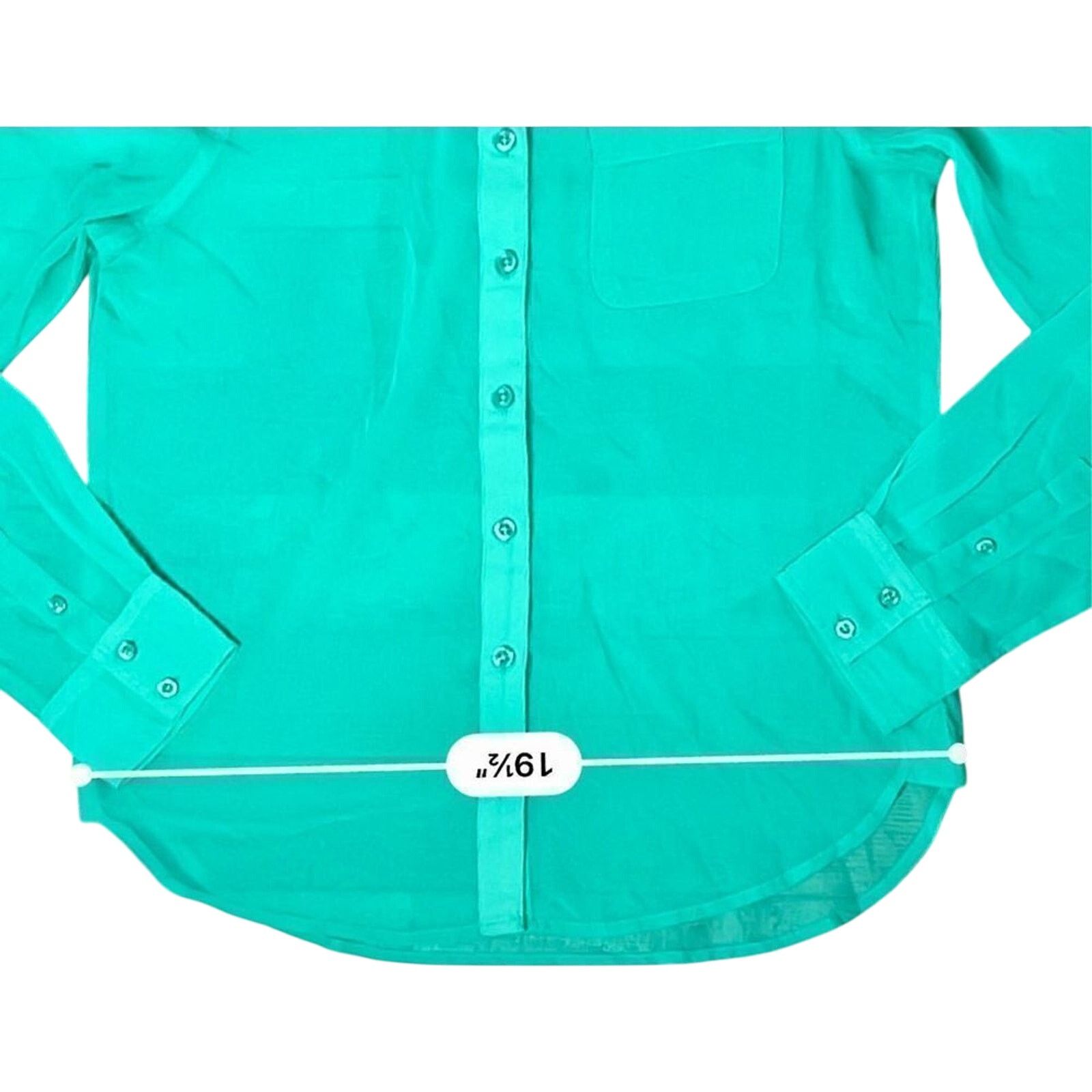 American Eagle Outfitters American Eagle Mint Green Chiffon Button Up Blouse MEDIUM Size M / US 6-8 / IT 42-44 - 7 Thumbnail