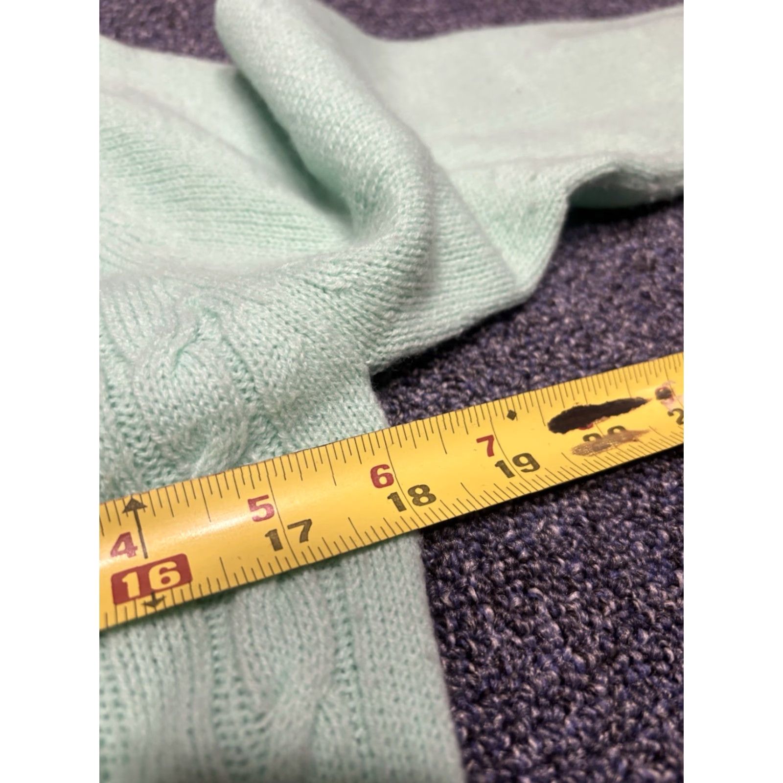 Vintage VINTAGE mint green cardigan sweater Women L Cable-Knit Crew Neck Long Sleeve Pockets 80s All Seasons Button Knit Acrylic Size L / US 10 / IT 46 - 3 Thumbnail