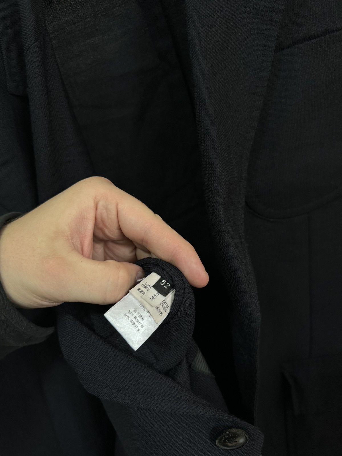 Japanese Brand Shanghai Tang Navy Wool Blazer Jacket 52 Size Size 52R - 6 Thumbnail