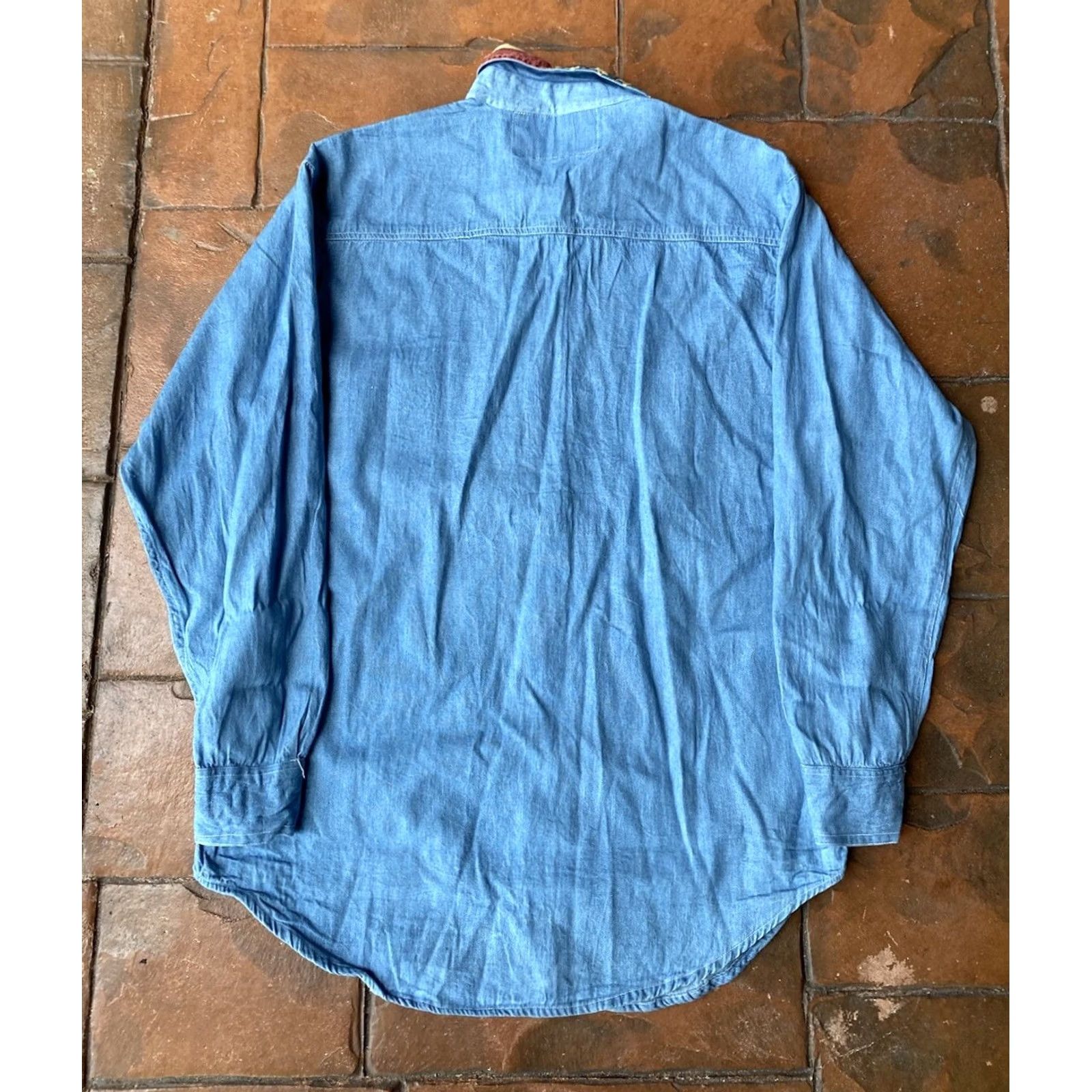 Faded Glory VINTAGE Faded Glory USA Flag Chambray Long Sleeve Shirt Small NWT Mens Shirt Size US M / EU 48-50 / 2 - 3 Thumbnail