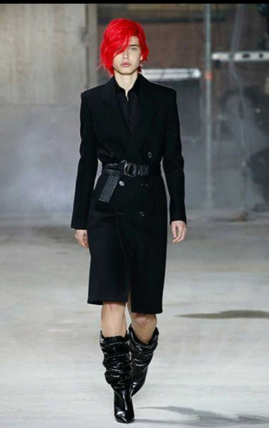 SAINT LAURENT 17AW double breast belted chester coat