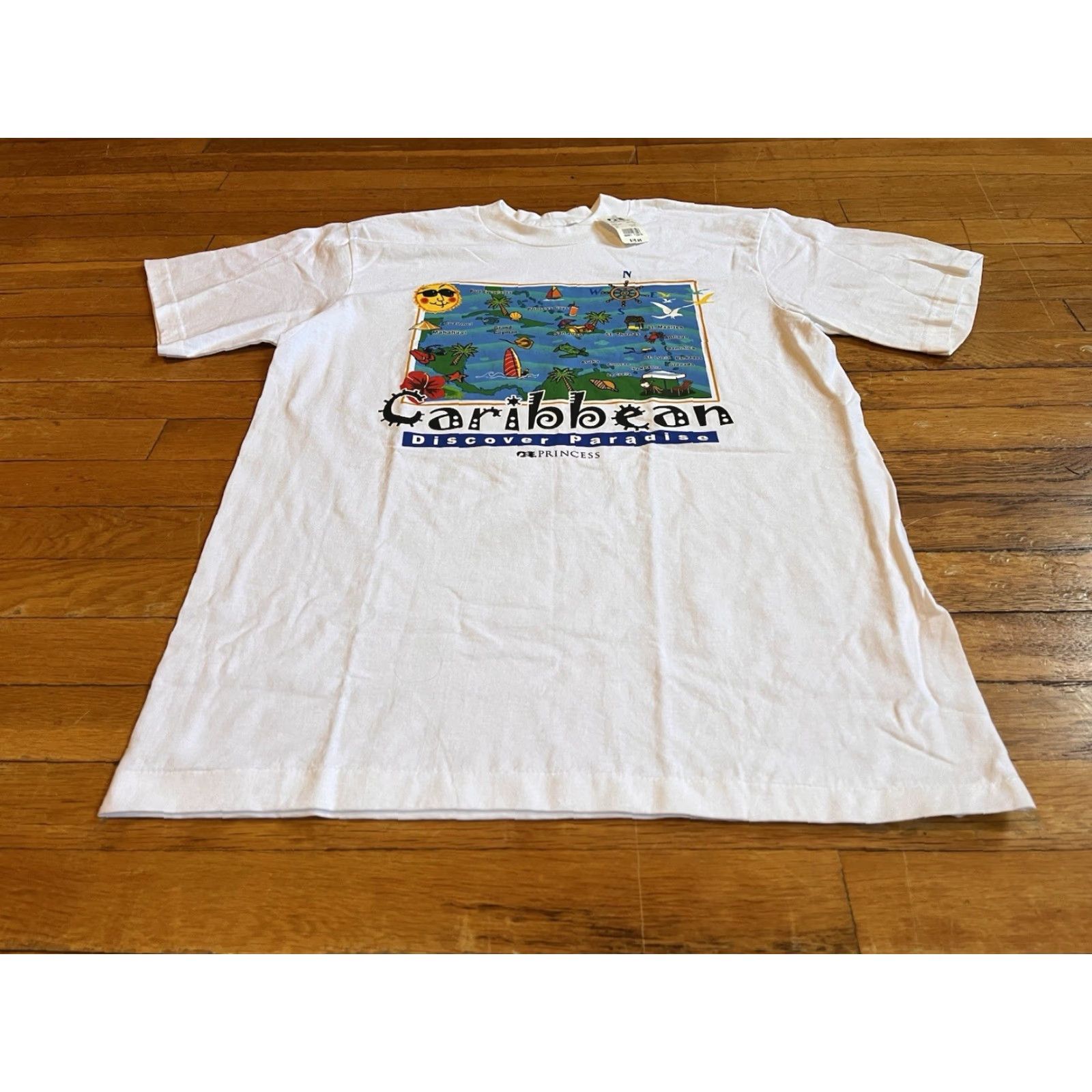 Prince VINTAGE Princess Cruises Caribbean Shirt Men’s XL White Single Stitch 90s T-Shirt Size US XL / EU 56 / 4 - 2 Thumbnail