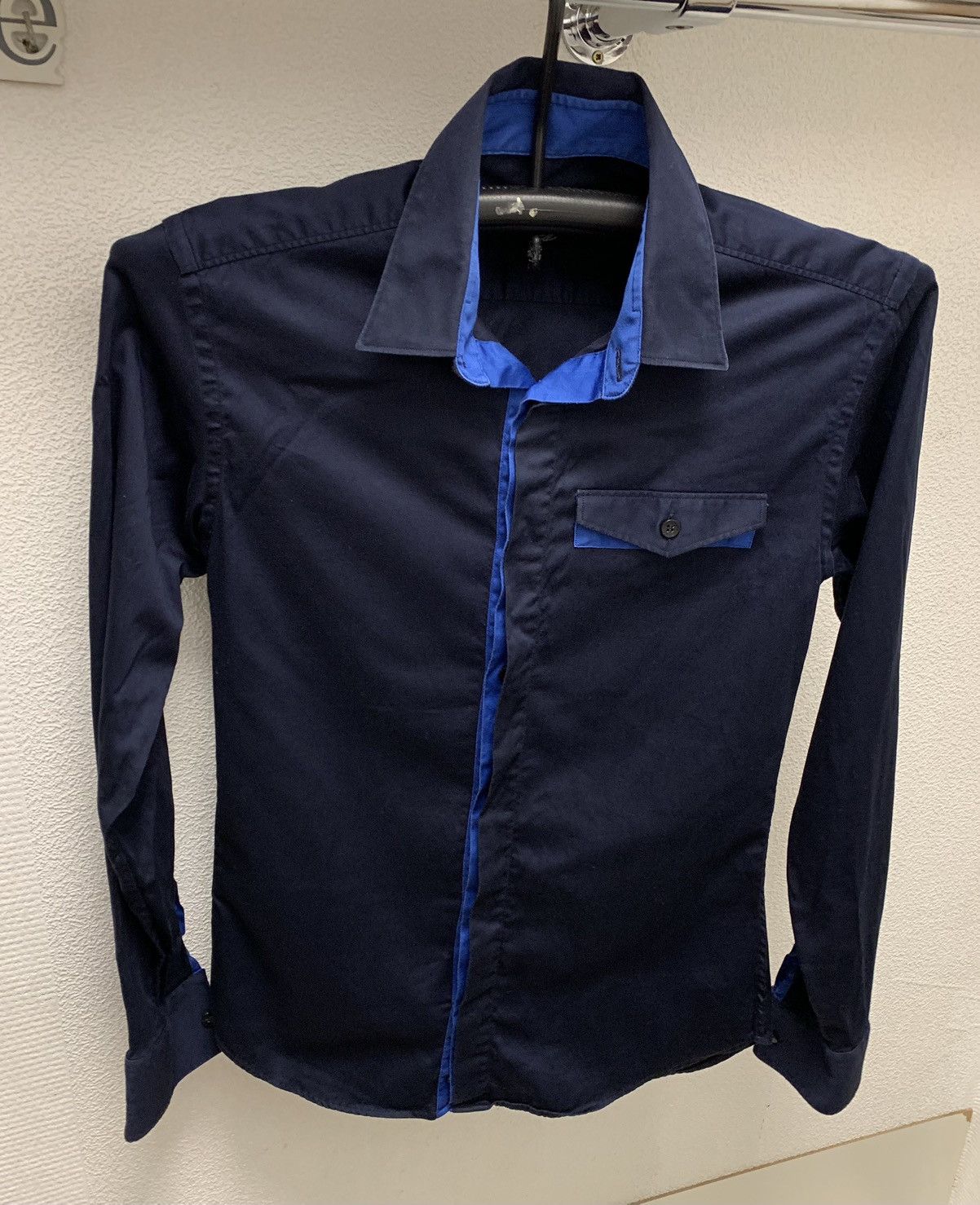 Versace Versace collection slim navy blue shirts long sleeve S Size US S / EU 44-46 / 1 - 1 Thumbnail