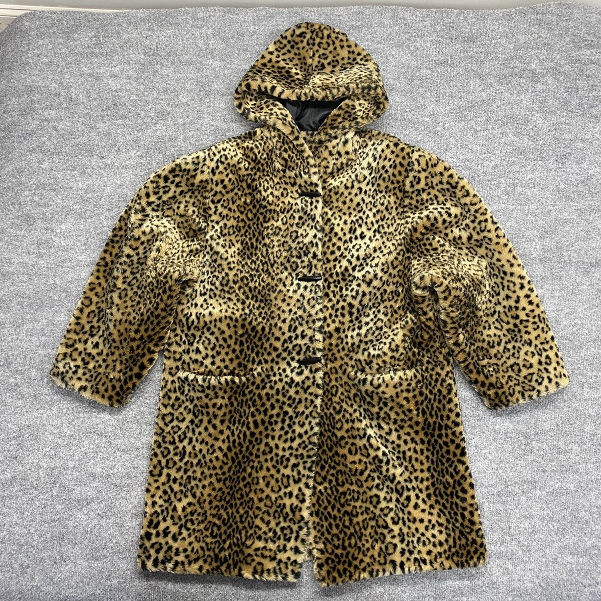 Other Vintage Boulevard East Womens Leopard Faux Fur Coat Size XXL / US 16-18 / IT 52-54 - 2 Thumbnail