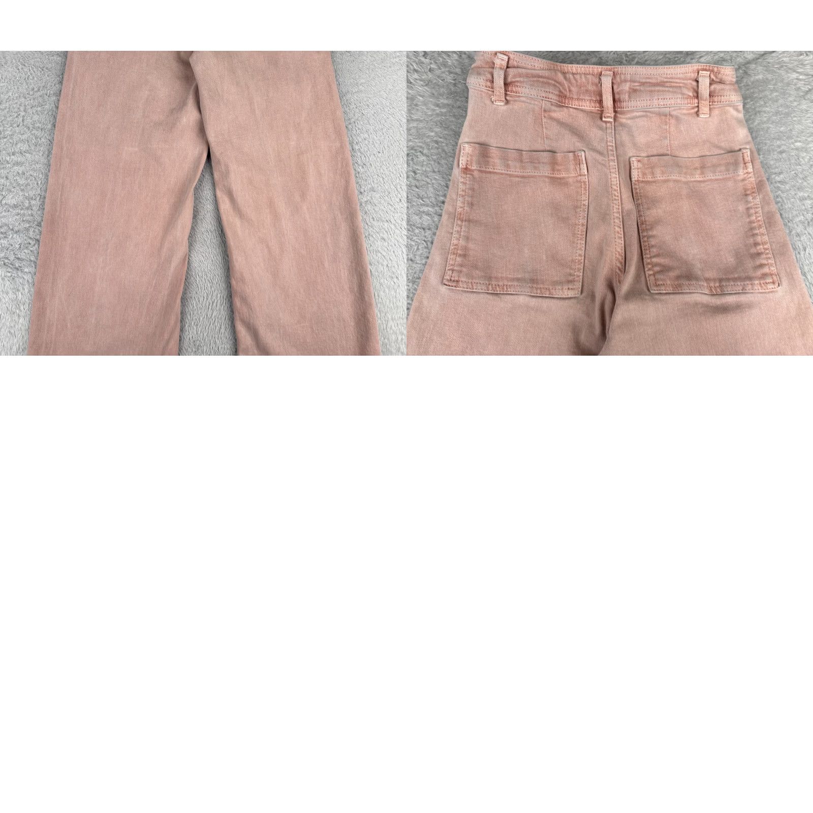 Zara Zara Jeans Women Pink Denim Wide Leg High Rise 2 24x28 Regular Cotton Blend 90s Womens Size 26" / US 2 / IT 38 - 10 Thumbnail