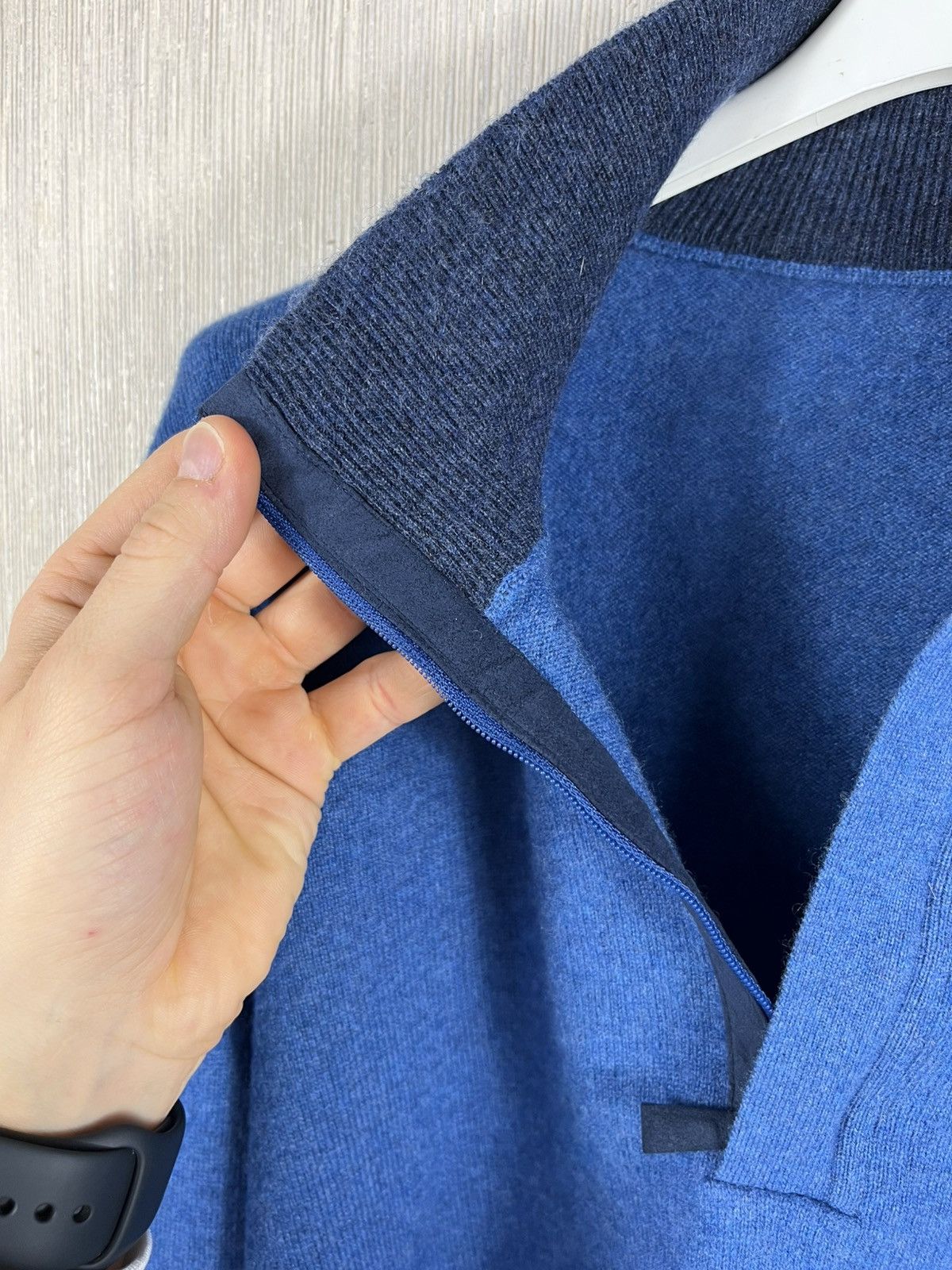 Gran Sasso Gran Sasso wool cashmere half zip sweater alcantara luxury Size US L / EU 52-54 / 3 - 20 Thumbnail