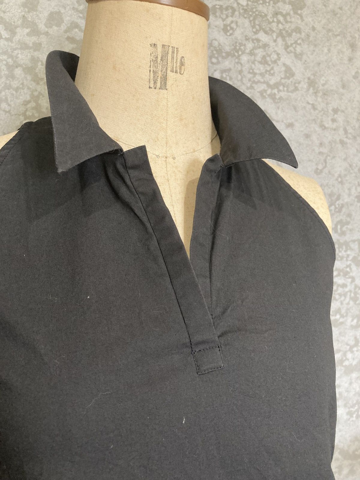 Japanese Brand 2000s Runway Black Sleeveless Collar Top Y2K Size S / US 4 / IT 40 - 5 Thumbnail