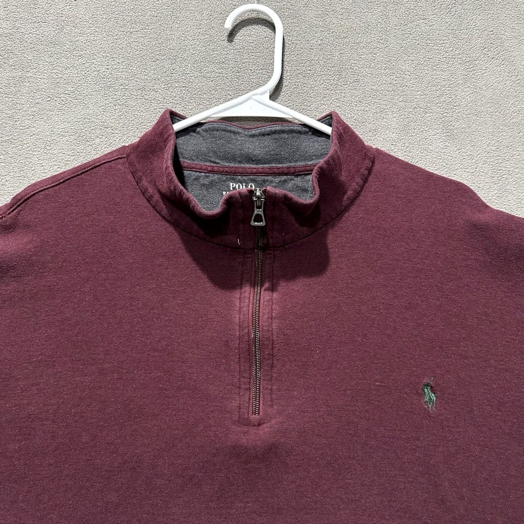 Polo Ralph Lauren Polo Ralph Lauren Sweater Mens 3XB Maroon Red Quarter Zip Pullover Green Pony Size US XXL / EU 58 / 5 - 3 Thumbnail