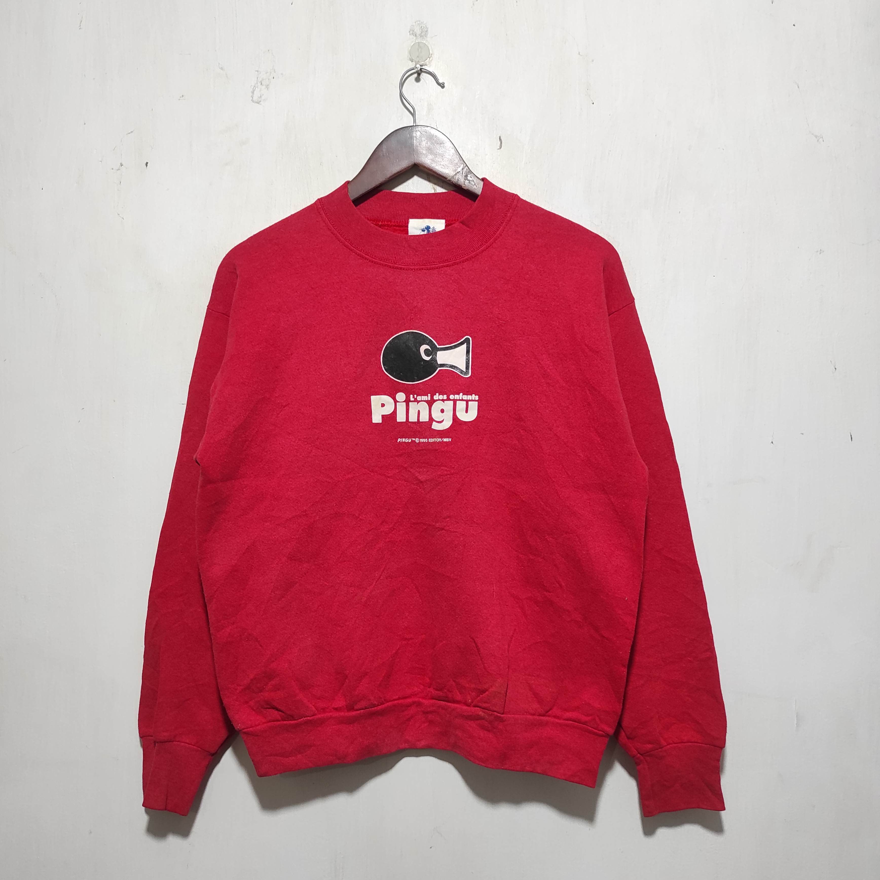 Vintage Vintage 90s Pingu Editoy Cartoon Sweatshirt Size US M / EU 48-50 / 2 - 1 Thumbnail