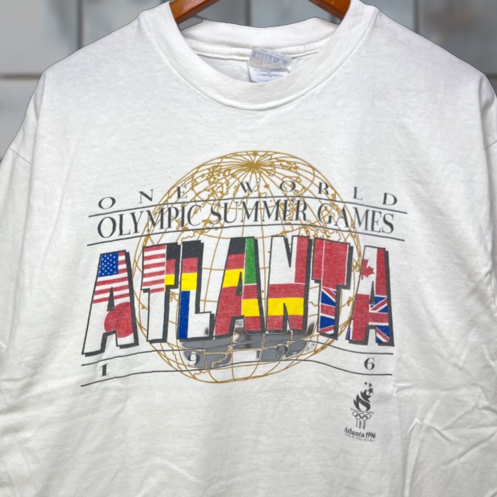 Vintage VINTAGE T Shirt 1996 Atlanta USA Olympics XL Men White Hanes Beefy-T 90s USA Shirt Size US XL / EU 56 / 4 - 1 Thumbnail