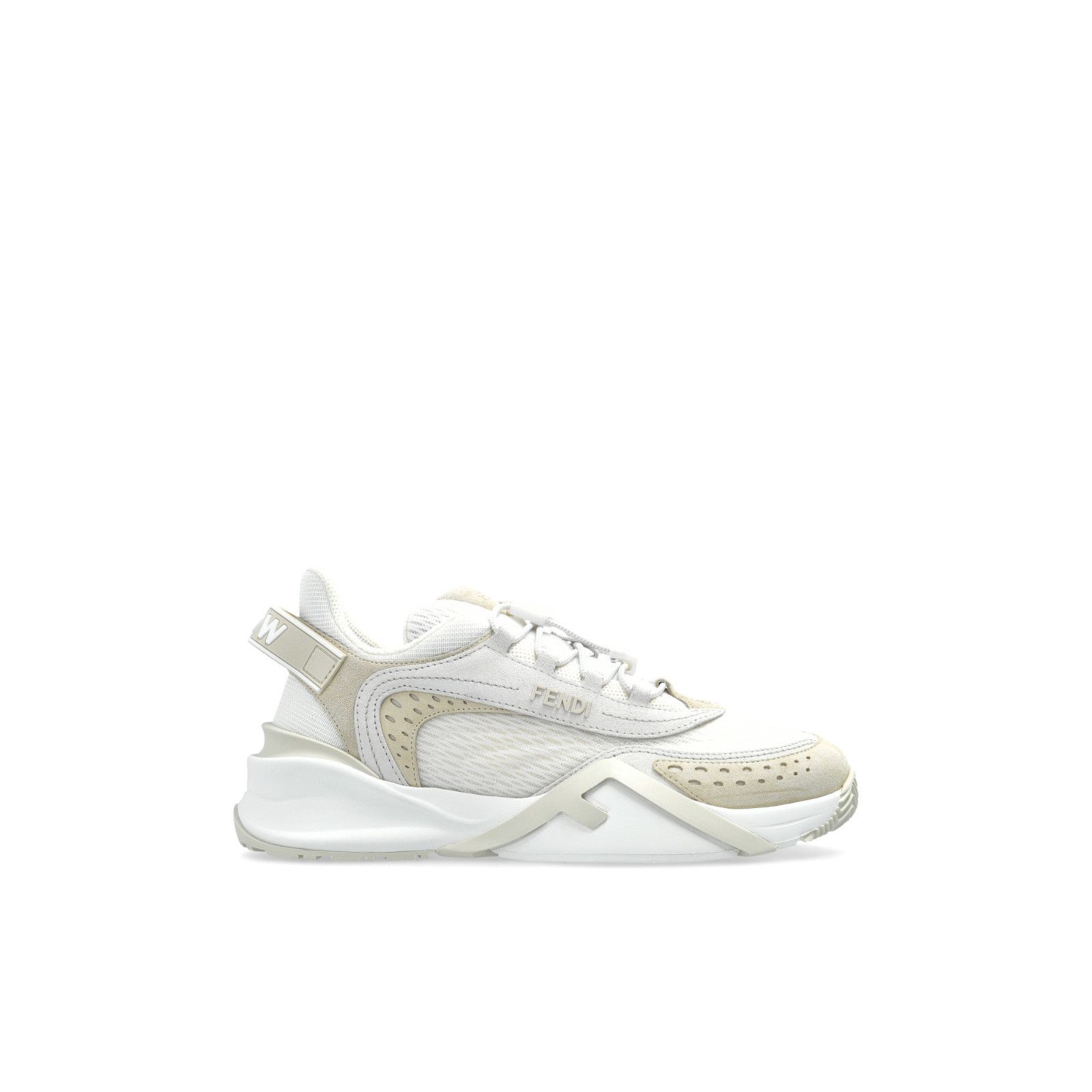 FENDI White Suede Sneakers New )