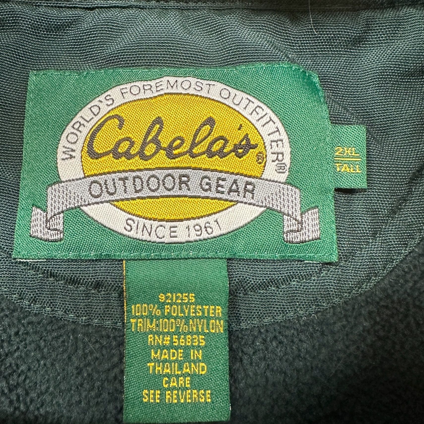 Vintage Cabela's Sweatshirt Mens 2XLT Green Pullover Fleece Polyester Zip Logo Sweatshirt 80s 90s Big & Tall Mens Size US XXL / EU 58 / 5 - 4 Thumbnail