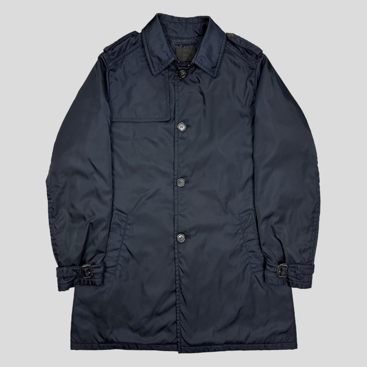 image of Prada Milano 2012 Mainline Nylon Navy Padded Trench- Xl, Men's