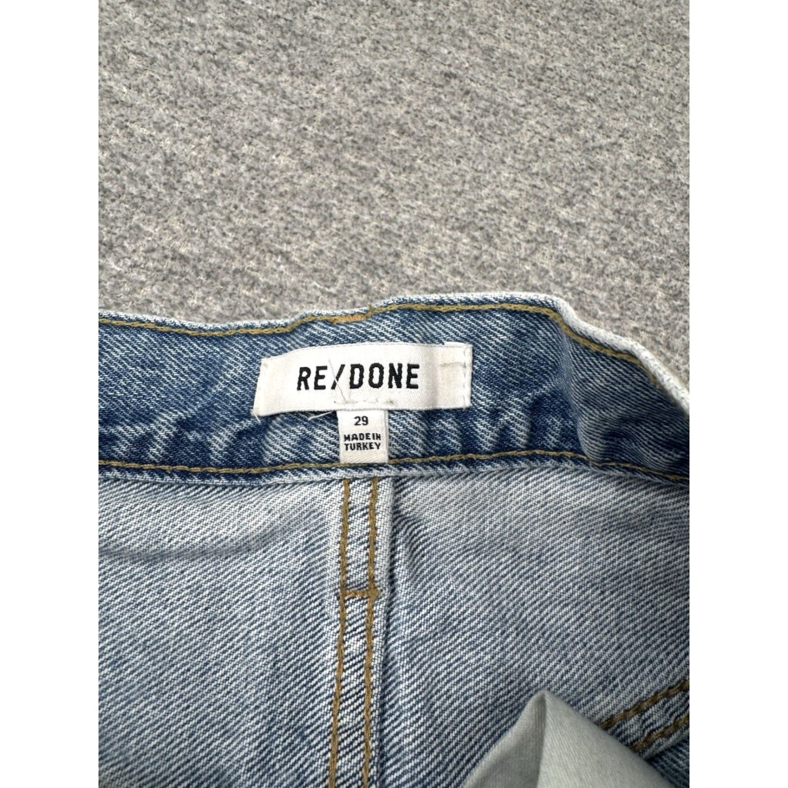 RE/DONE Re/Done Jeans Womens Cotton Denim Distressed High-Rise Tapered Blue Size 29 Jeans (Blue) Womens Regular 30in Inseam 32in Waist Size 29" - 7 Thumbnail