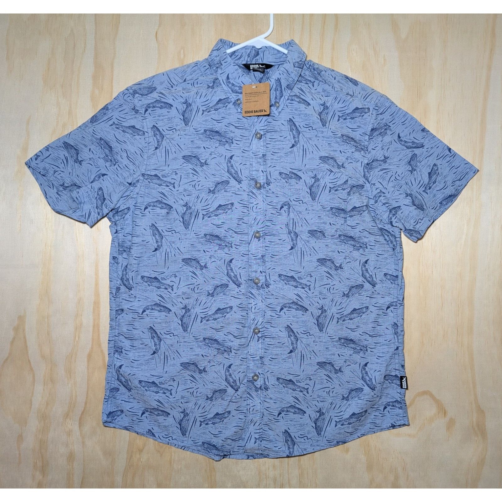 Eddie Bauer Eddie Bauer Men's Large Baja Shirt Short Sleeve Fish Trout Size US L / EU 52-54 / 3 - 1 Thumbnail