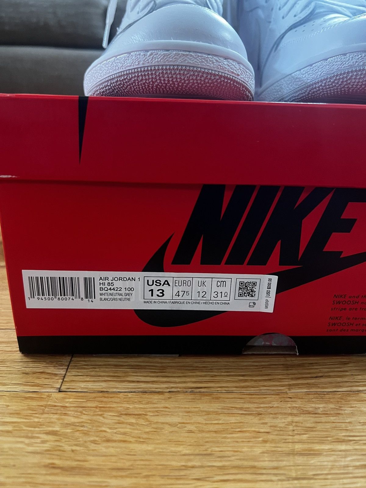 Jordan Brand JORDAN 1 RETRO HIGH '85 OG 'NEUTRAL GREY' Size US 13 / EU 46 - 12 Thumbnail