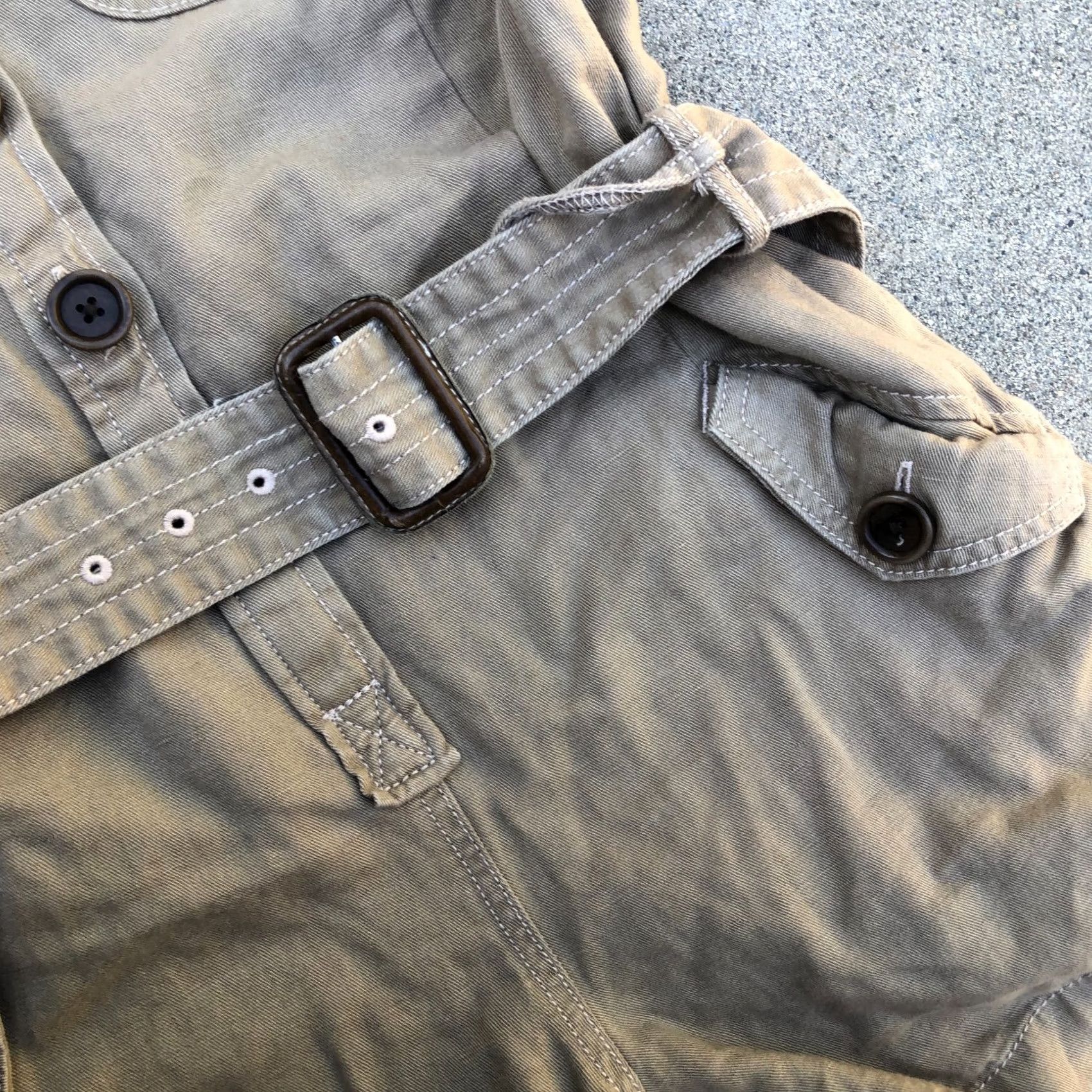 Banana Republic Banana Republic Romper One Piece Shorts Womens 2 Petite Military Army BR/HTG-S78 Brown 2P Petite Short Sleeve Solid Aesthetic Mens Womens Girls Boys Size 26" / US 2 / IT 38 - 3 Thumbnail