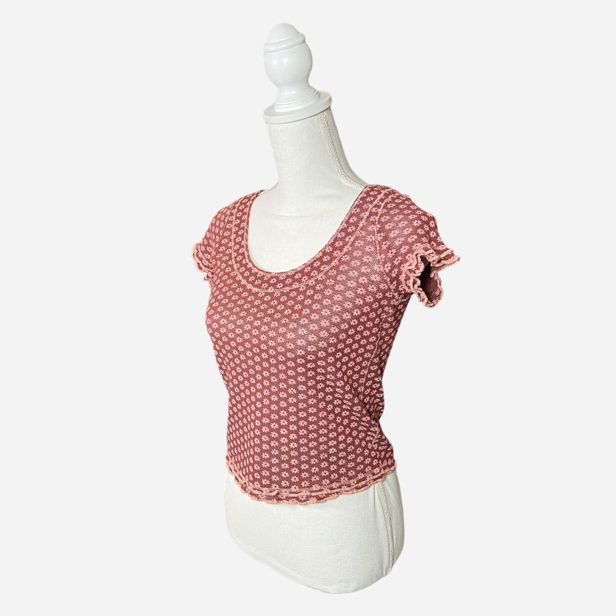 Free People Free People Garner Knit Womens Top Blouse Pattern Sz XS Size XS / US 0-2 / IT 36-38 - 1 Thumbnail