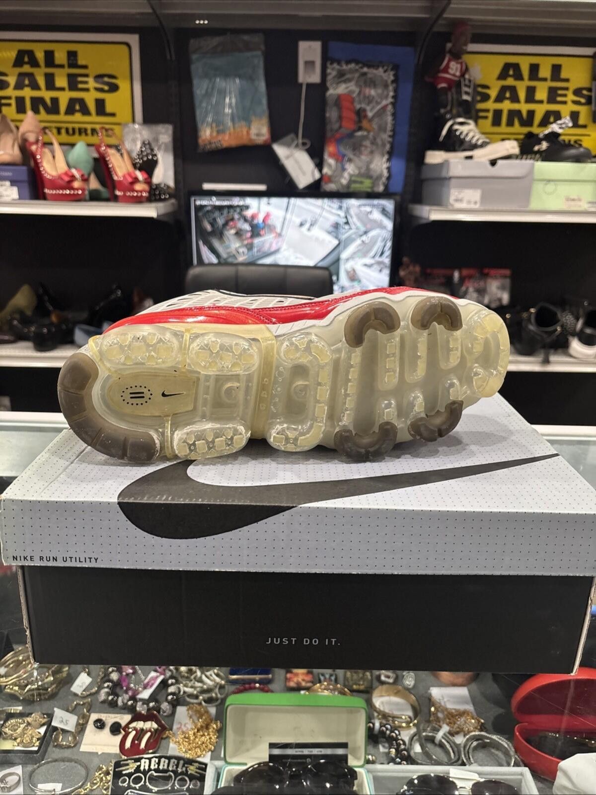 Nike Nike Red And Black Air Vapormax 360 Running Shoes With Box Size US 12 / EU 45 - 5 Thumbnail