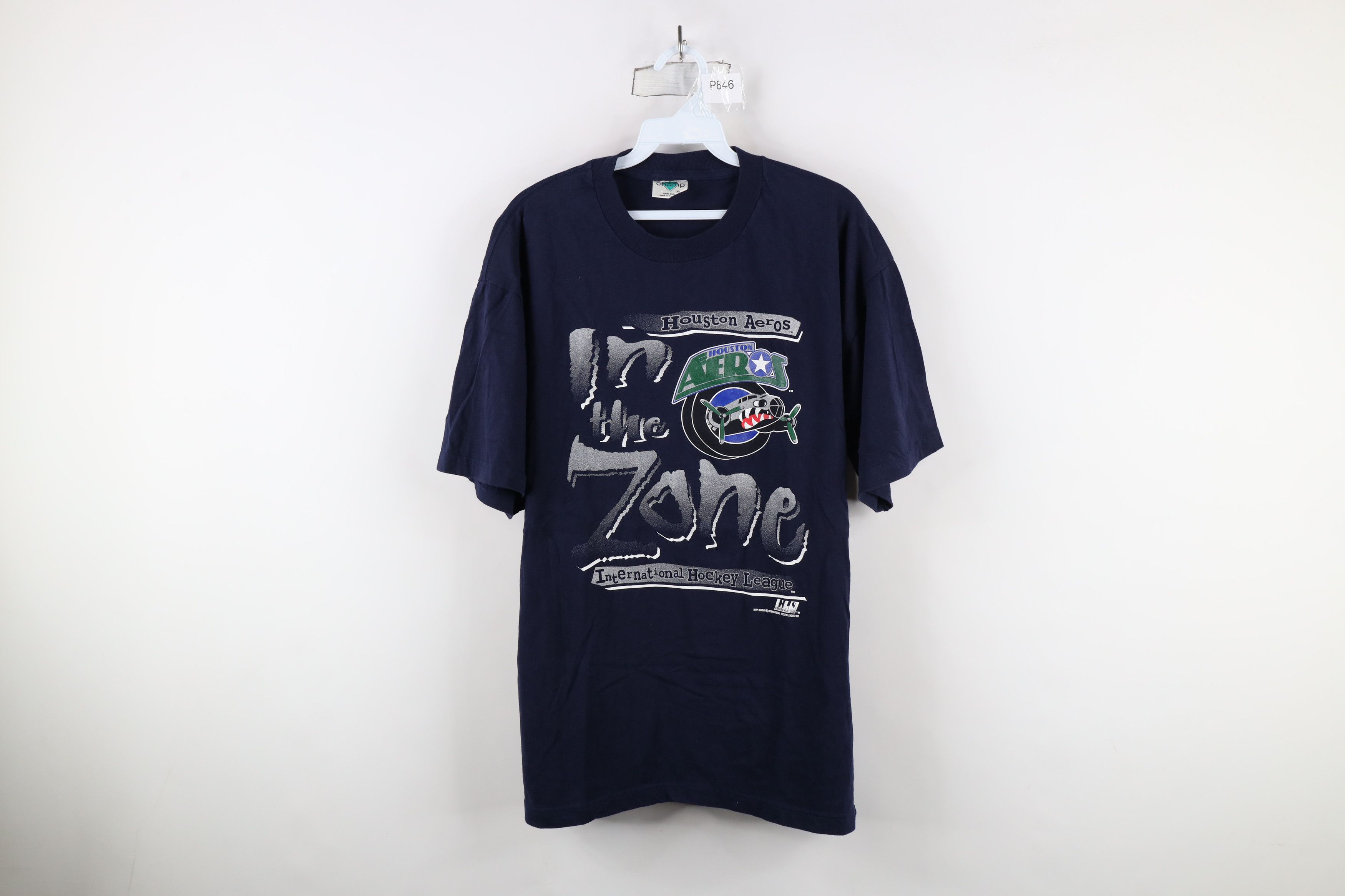 Vintage Vintage 90s International Houston Aeros Hockey T-Shirt Size US XL / EU 56 / 4 - 1 Thumbnail
