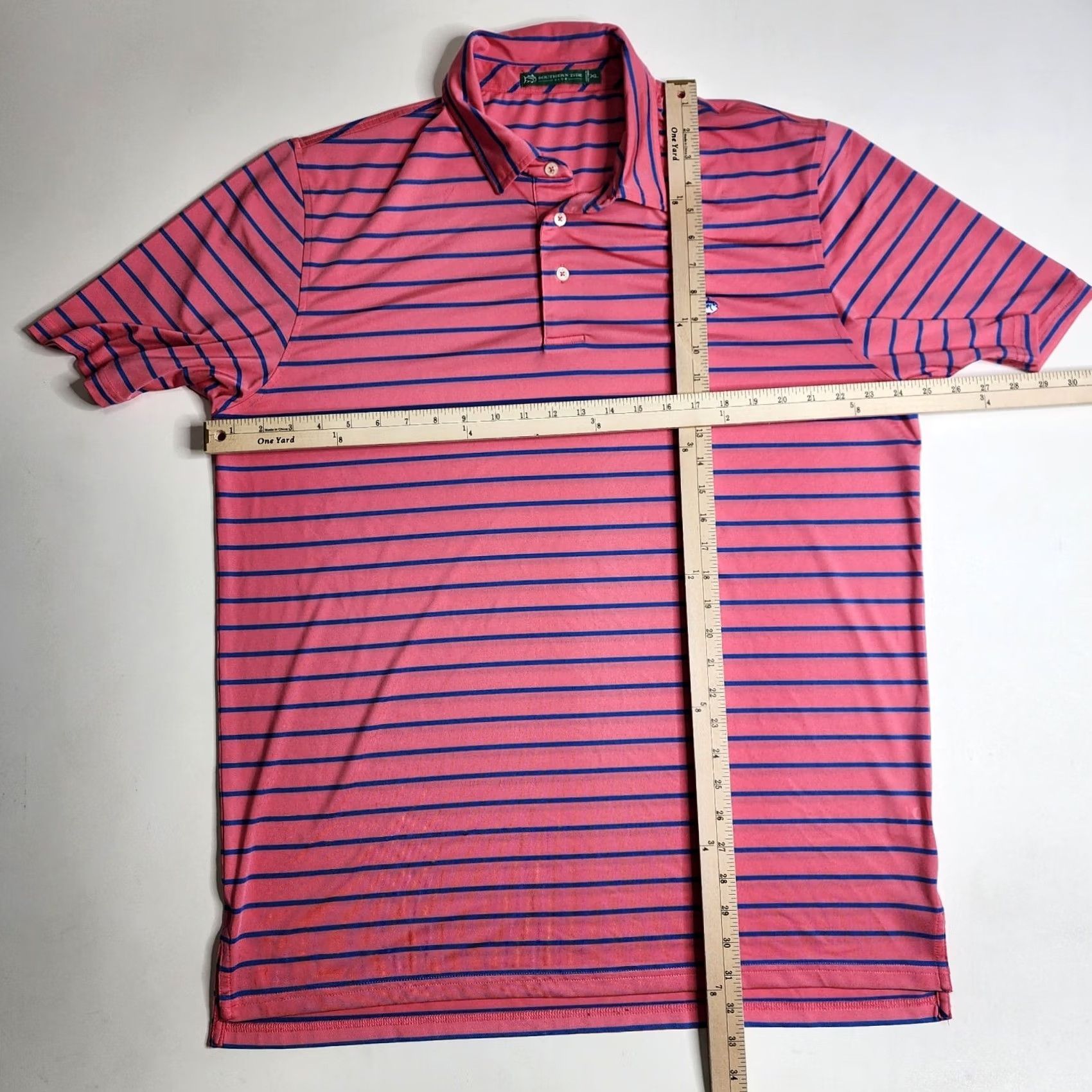 Southern Tide Southern Tide Polo Shirt Men's XL Blue Pink Striped Golf Preppy Stretch Size US XXL / EU 58 / 5 - 4 Thumbnail