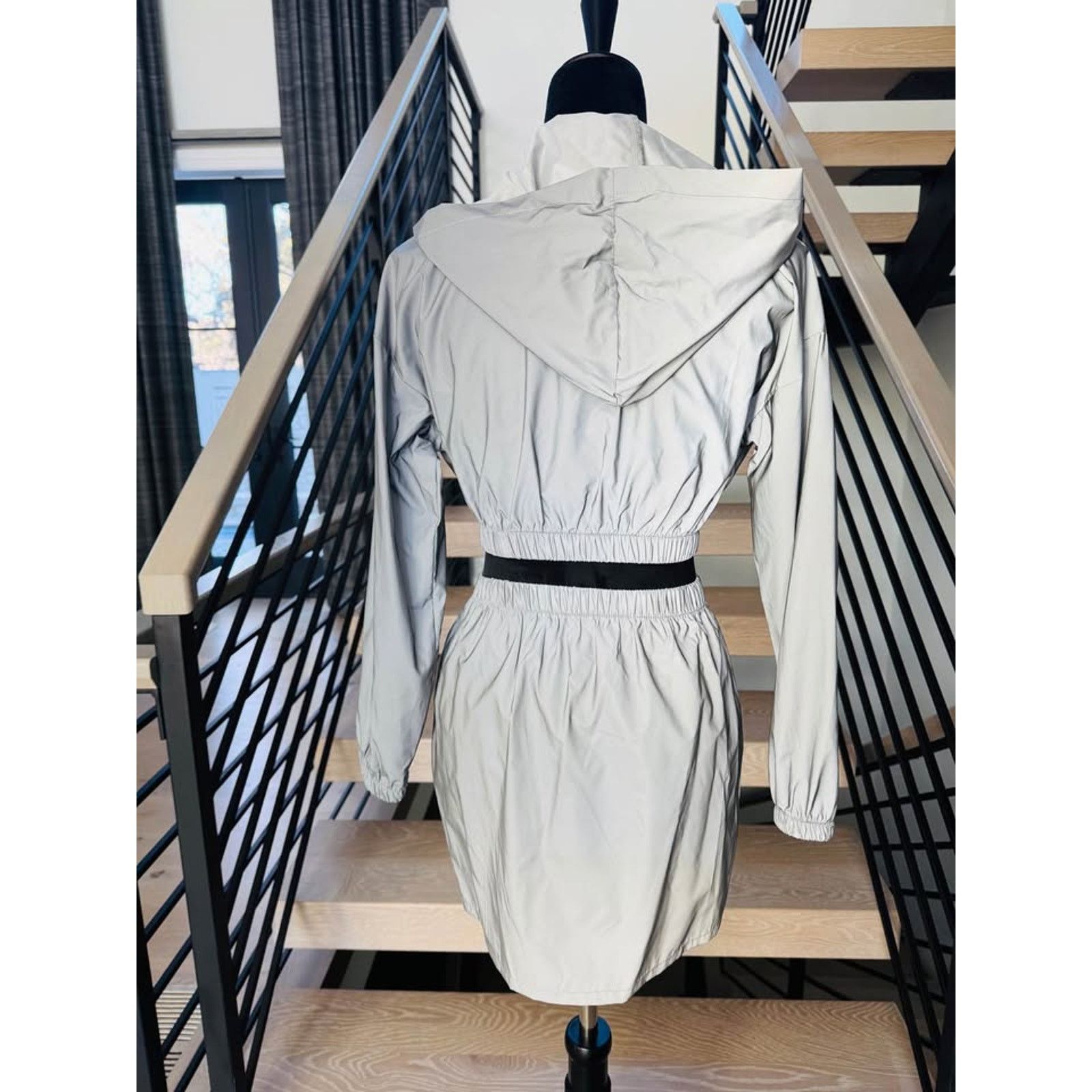 Other Reflective 2 Piece Set Hoodie Crop Top Skirt size XS Size XS / US 0-2 / IT 36-38 - 4 Thumbnail