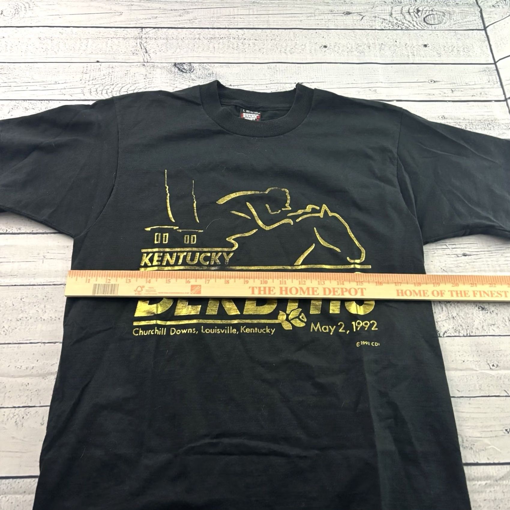 Vintage VINTAGE Screen Stars Kentucky Derby T Shirt Short Sleeve Men Large Black Stars 1992 Mens L Shirt Size US L / EU 52-54 / 3 - 5 Thumbnail