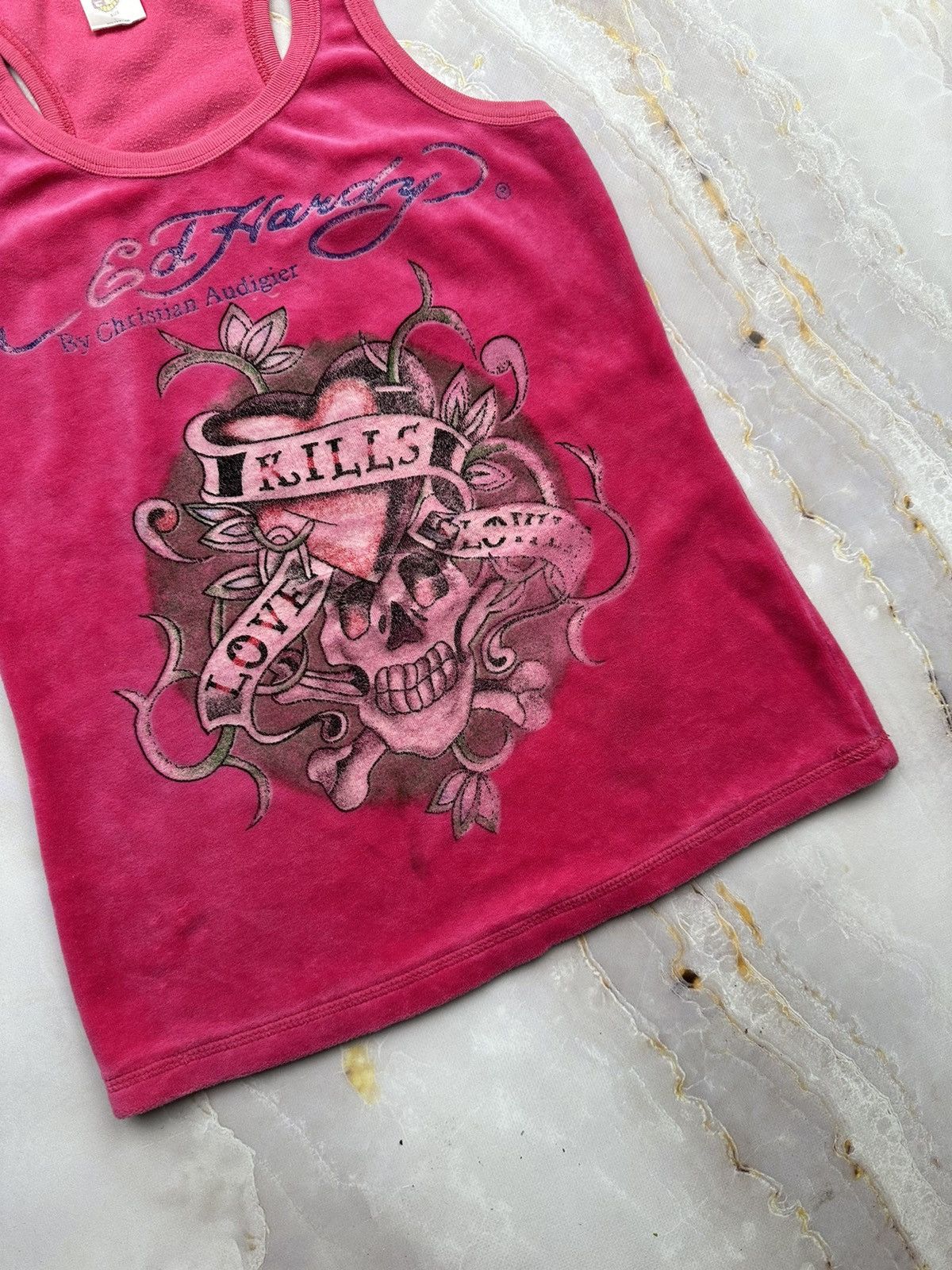 Ed Hardy Ed Hardy Velour Tank Top Size XS / US 0-2 / IT 36-38 - 4 Thumbnail