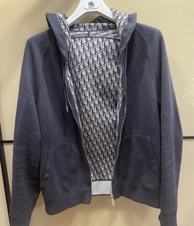Dior Cashmere Monogram Zip Up Hoodie