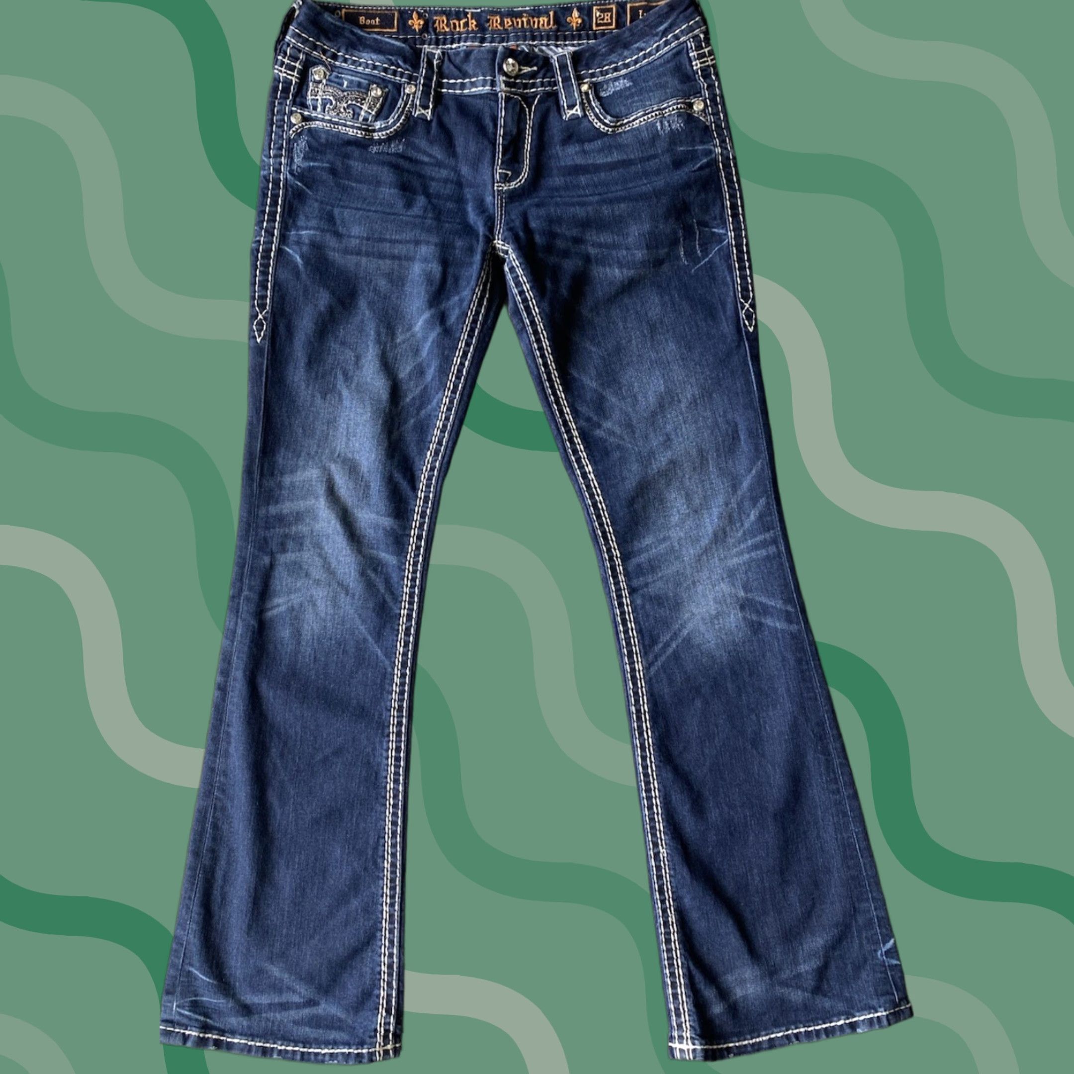 Vintage Rock Revival Jeans Blue Bootcut 28 Women’s Size 28 Regular Bootcut Jeans Women’s Blue Rock Revival Size 28" / US 6 / IT 42 - 1 Thumbnail
