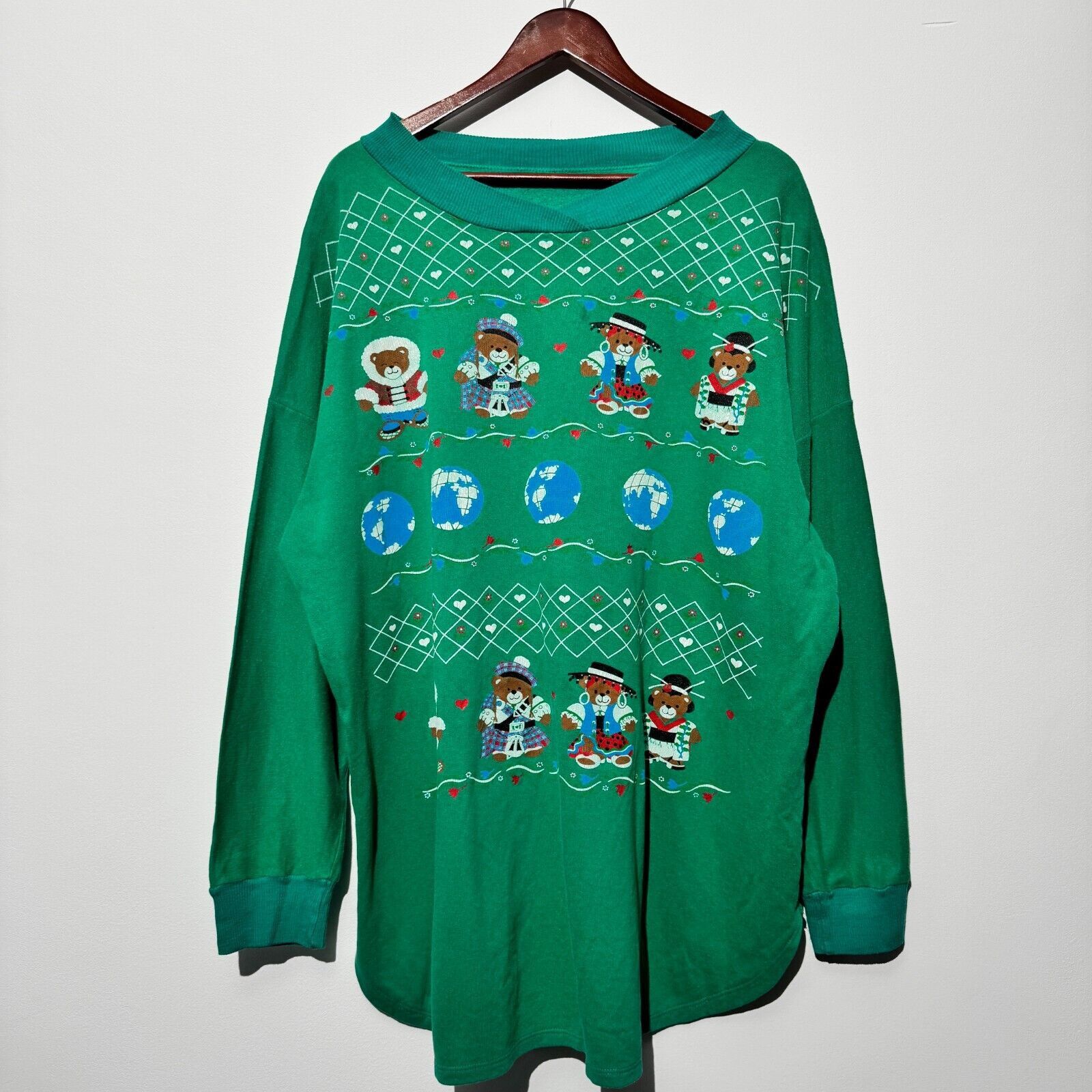 Vintage Vintage Unisex Green Cotton Crewneck Size XXL Washed 90s Size US M / EU 48-50 / 2 - 1 Thumbnail