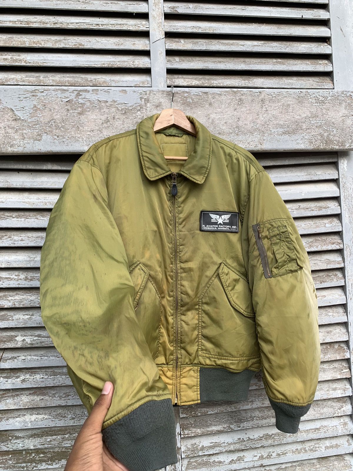 Vintage 🪖VINTAGE THRASHED MA-1 MAN INTERMEDIATE BOMBER JACKET Size US M / EU 48-50 / 2 - 7 Thumbnail