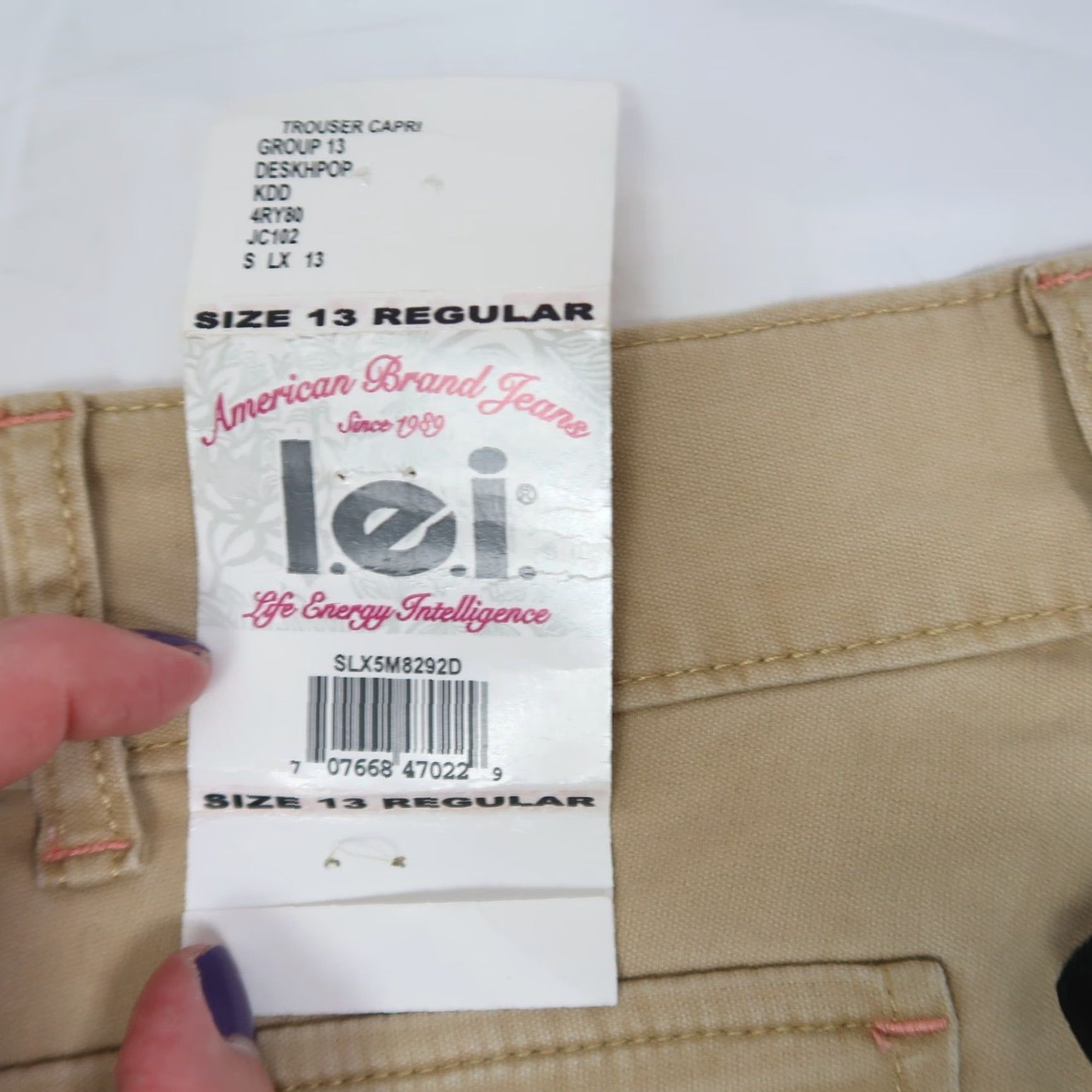 L.E.I. VINTAGE L.E.I. Khaki Tan Mid Rise Trouser Capri Pants 13 NWT Women Shorts? Wait Size 34" / US 12 / IT 48 - 4 Thumbnail