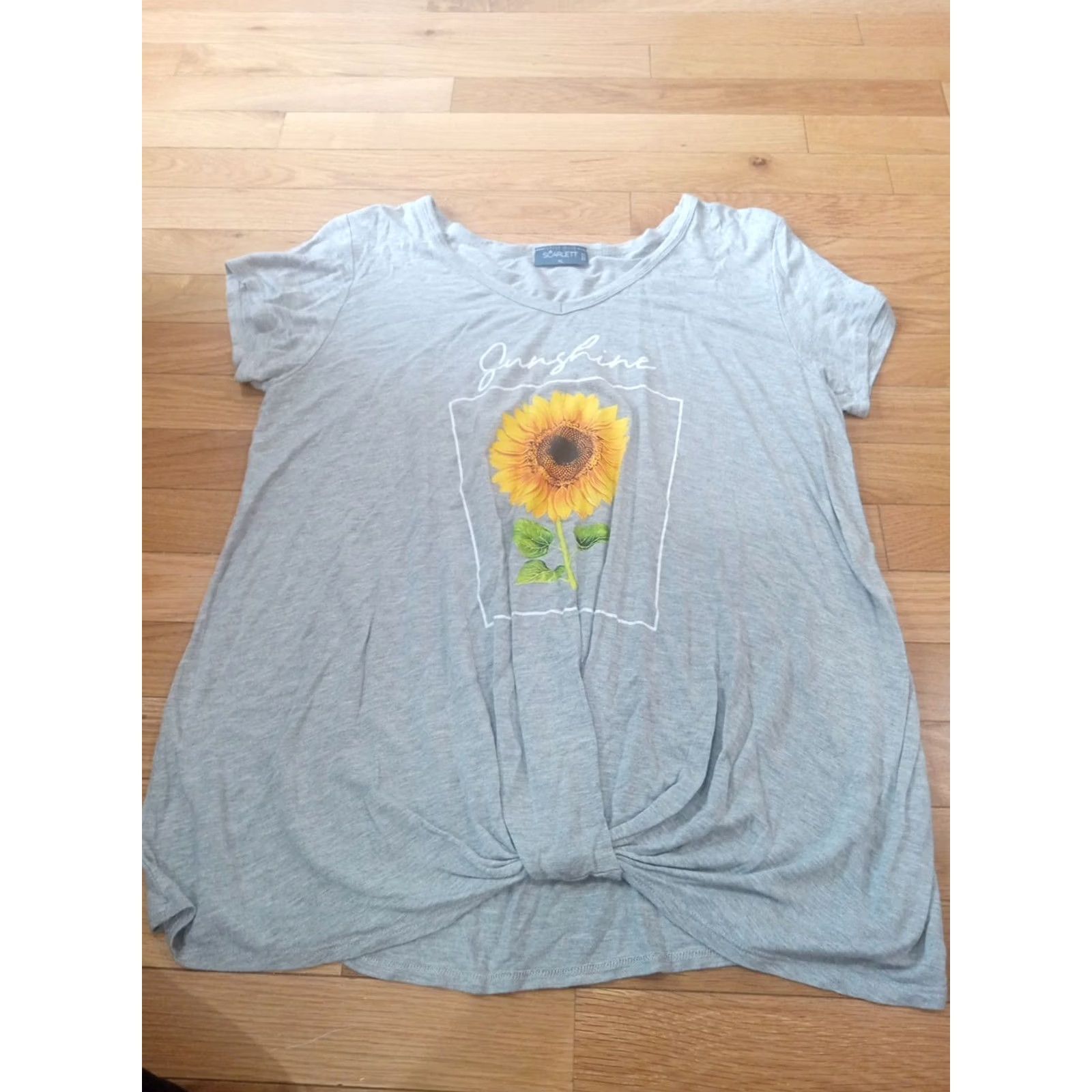 Vintage Scarlett Shirt Women's T-Shirt XL Grey Rayon Spandex Te e Size XL / US 12-14 / IT 48-50 - 4 Thumbnail
