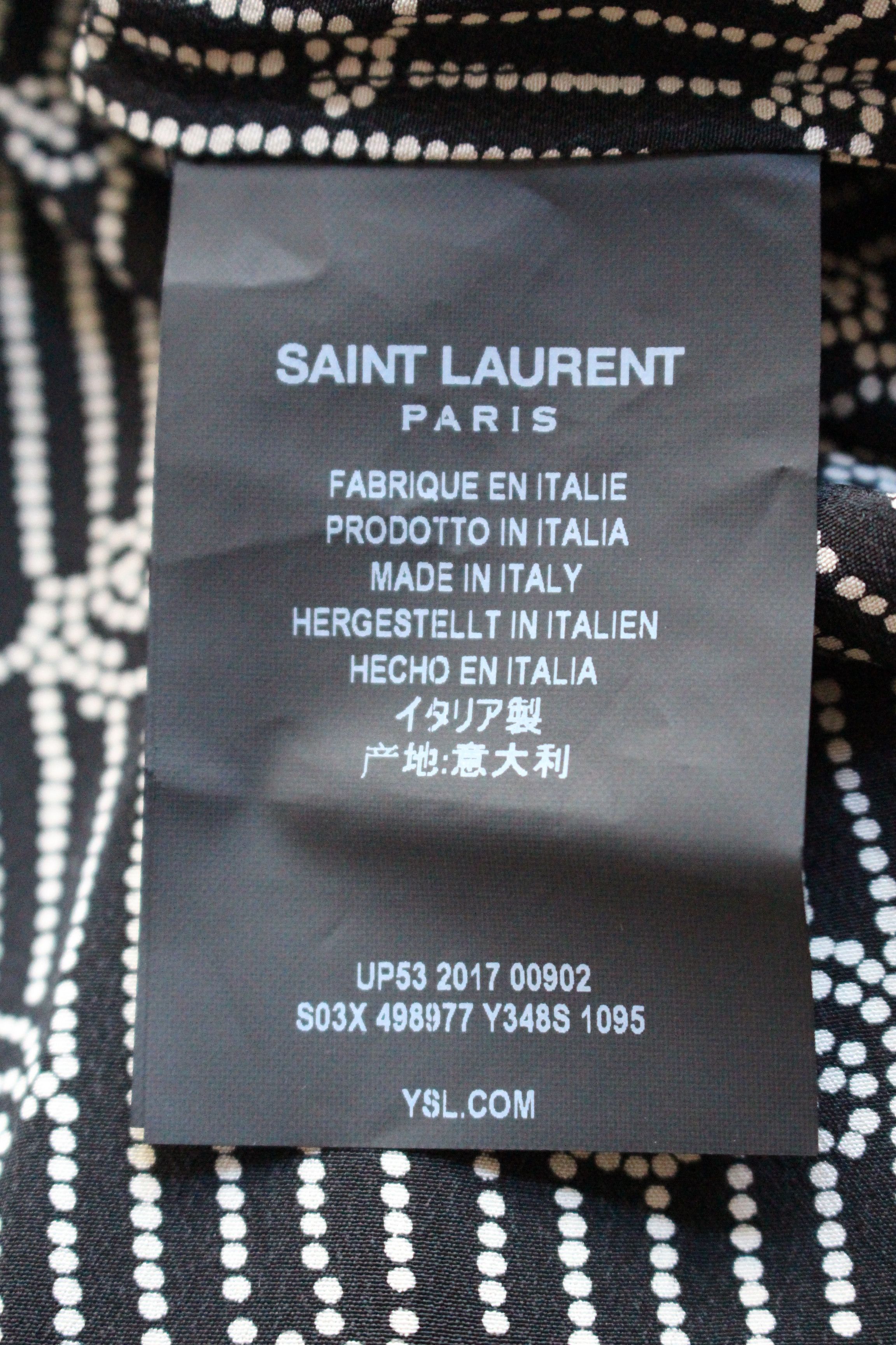 Saint Laurent Paris Printed Silk Shirt - SS18 Size US L / EU 52-54 / 3 - 6 Thumbnail