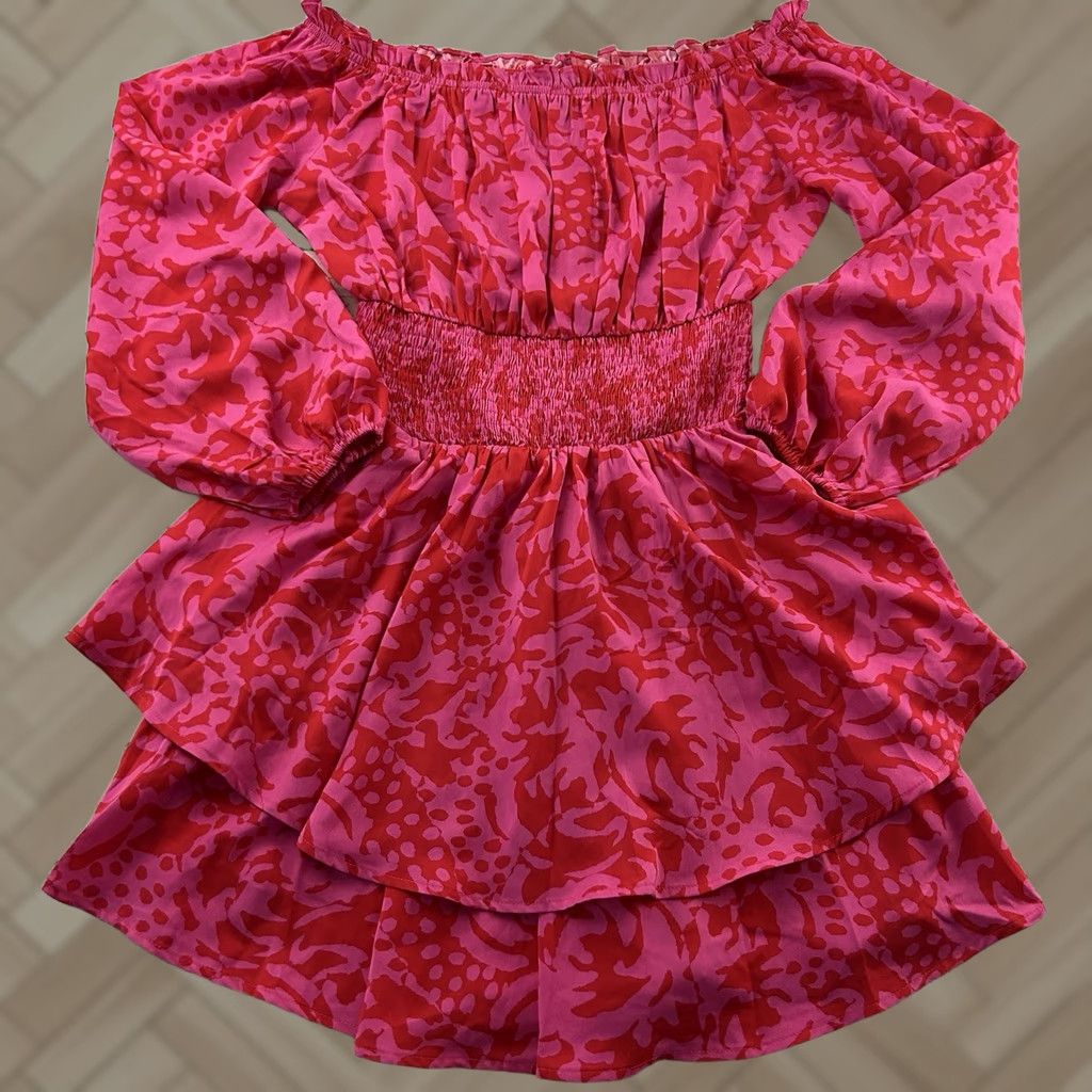 Pinko Kittenish Long Sleeve Dress Women's M Pink Short A-Line Button-Up Size M / US 6-8 / IT 42-44 - 1 Thumbnail