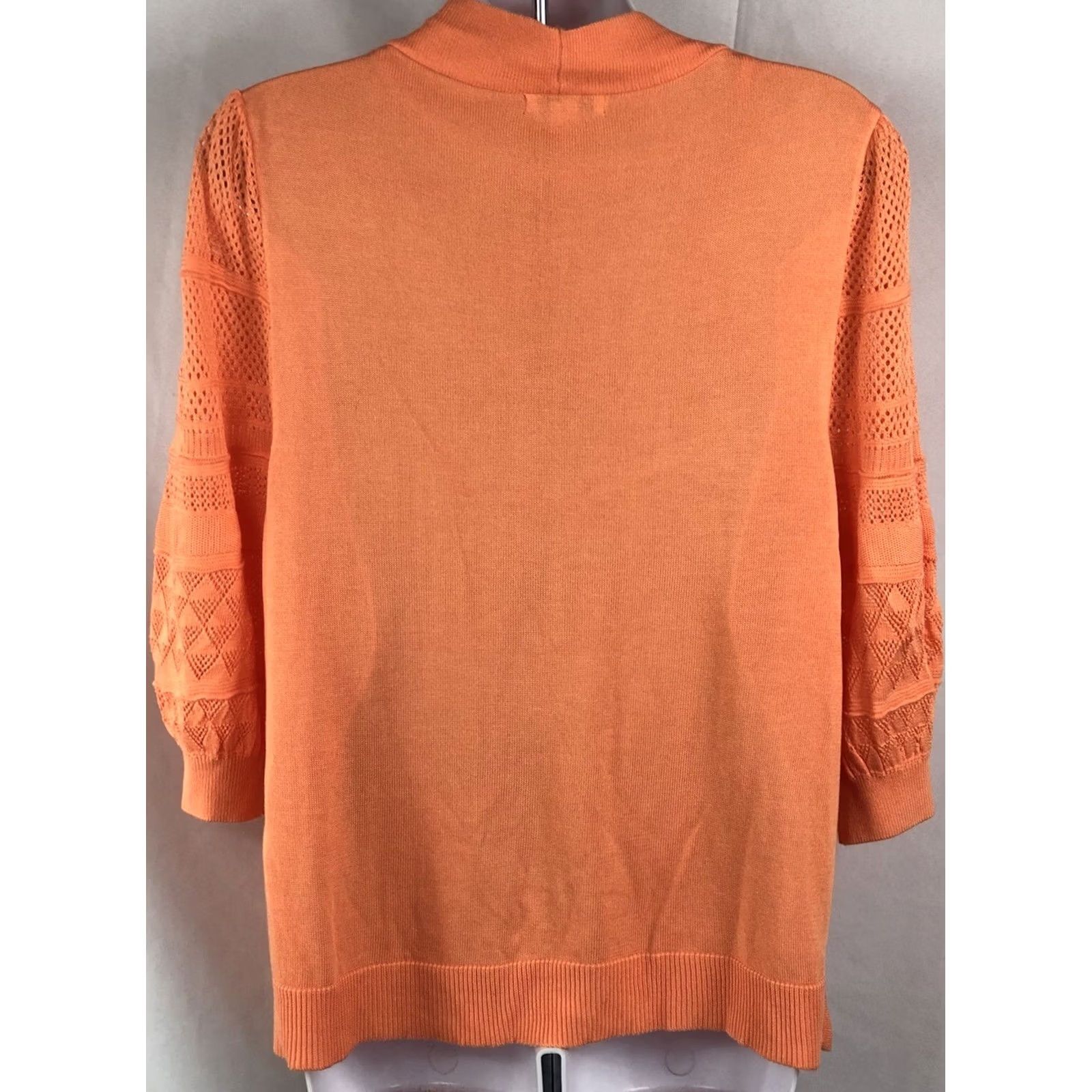 Vintage VINTAGE Cato Cardigan Sweater Shirt Women L orange V-Neck 1/2 Sleeve Knit Top Size L / US 10 / IT 46 - 4 Thumbnail