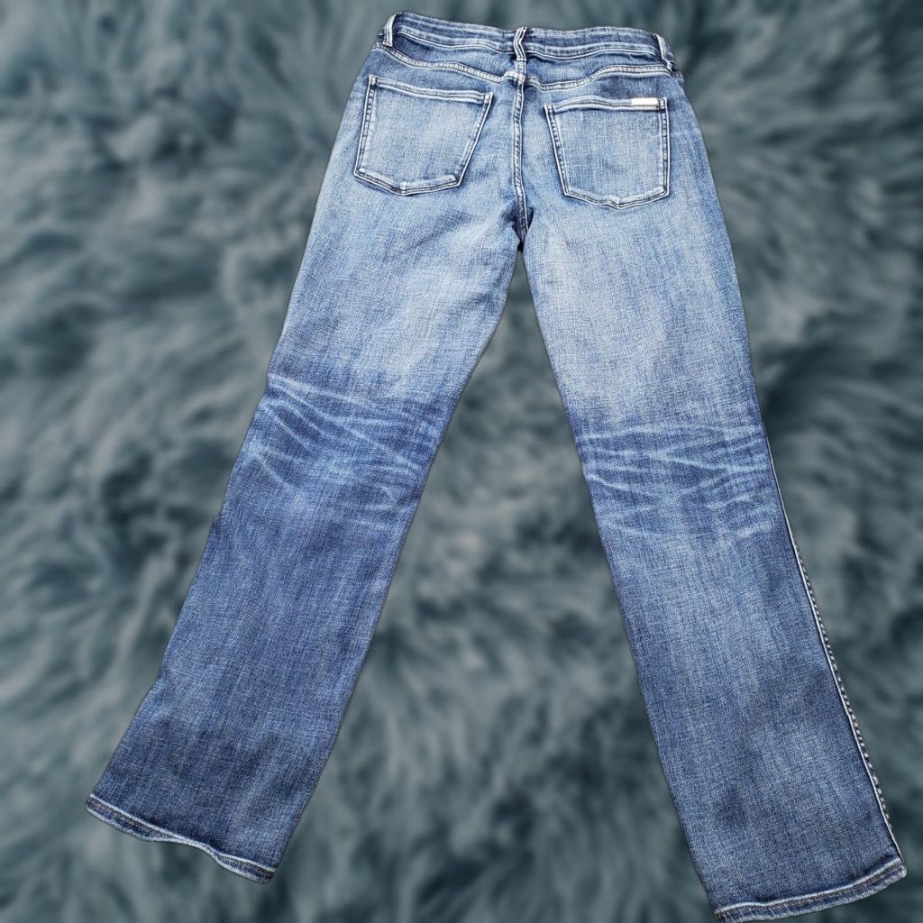White House Black Market White House Black Market Jeans Womens Size 8 Blue Denim High Rise Whiskered Boho Straight Jeans Size 30" / US 8 / IT 44 - 1 Thumbnail
