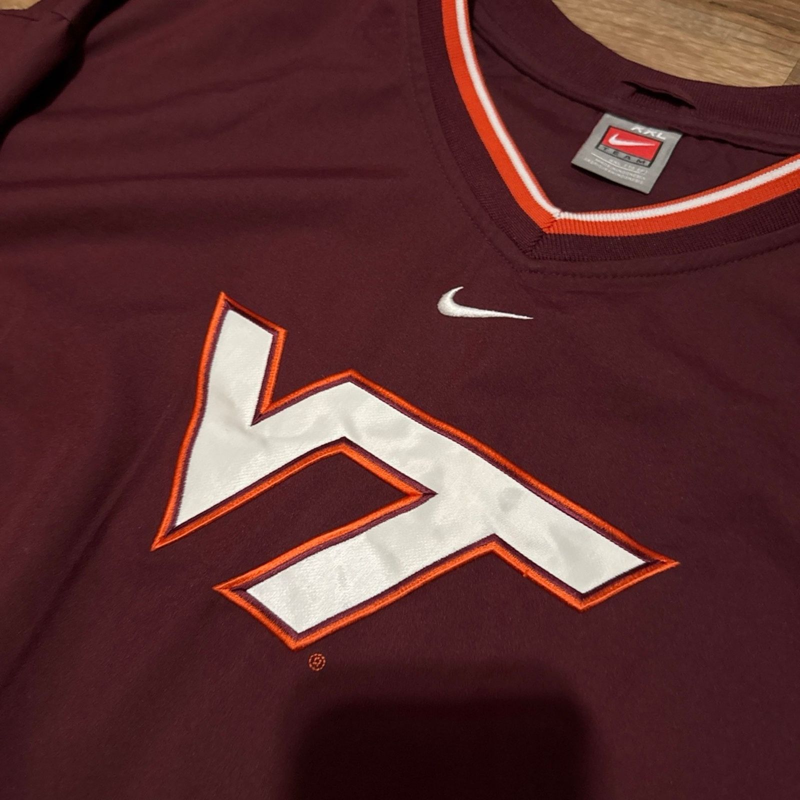 Nike Y2K Nike Team Virginia Tech Center Swoosh Windbreaker Size US XXL / EU 58 / 5 - 3 Thumbnail