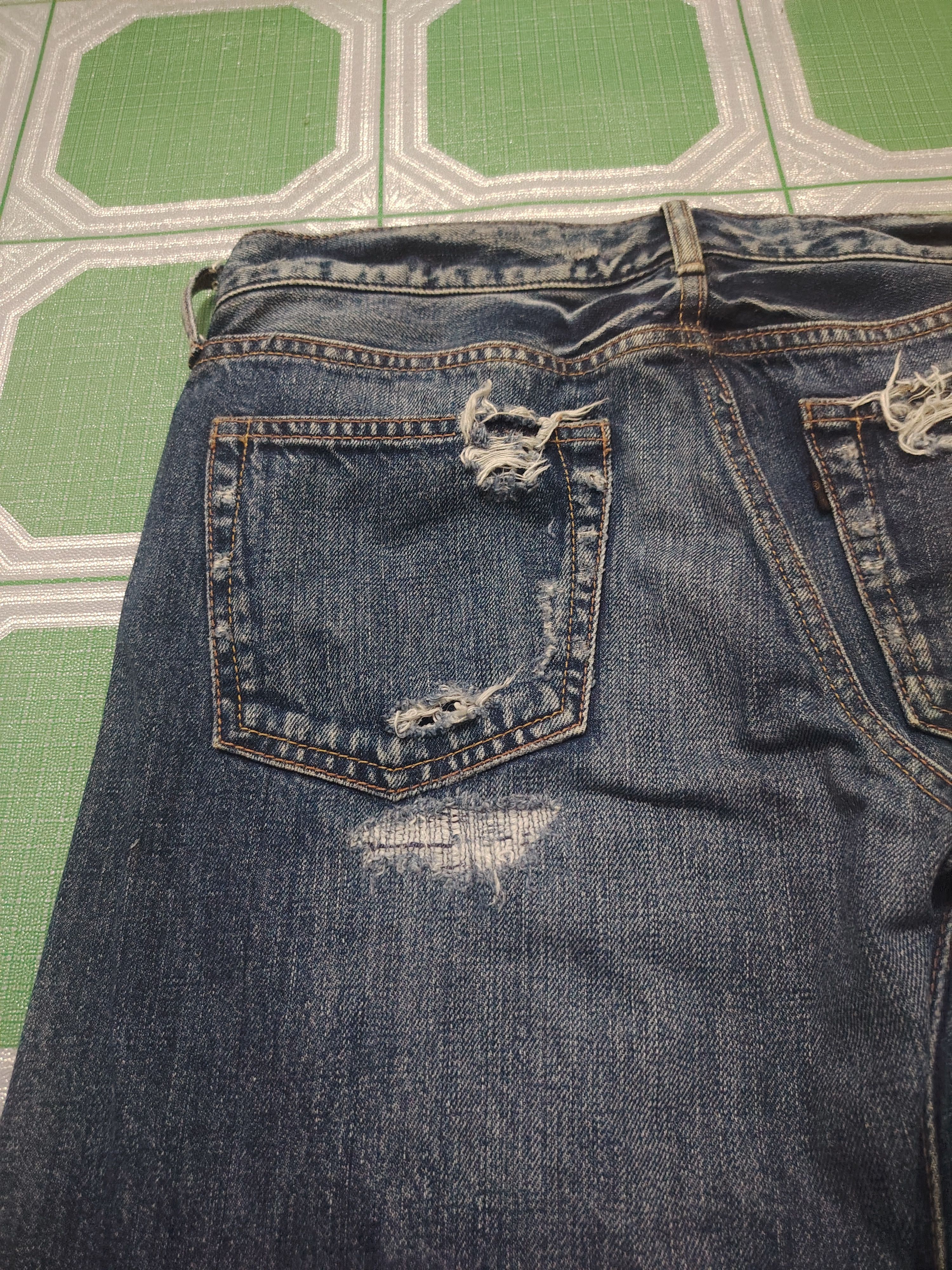 GOA Rare!!! Genuine Vintage Goa Distressed Jeans Selvedge denim Size US 30 / EU 46 - 17 Thumbnail